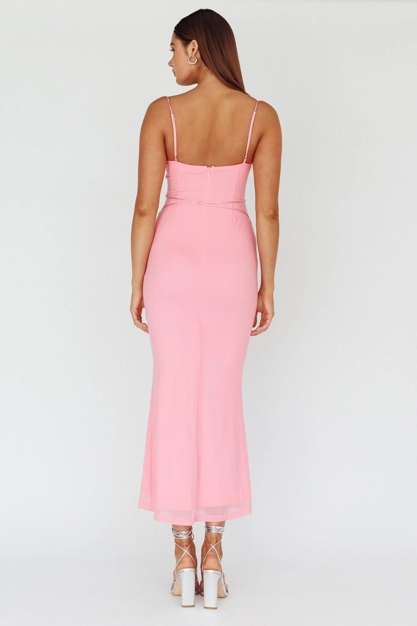 Teava Laced Waist Maxi Dress Blush - Sonourner