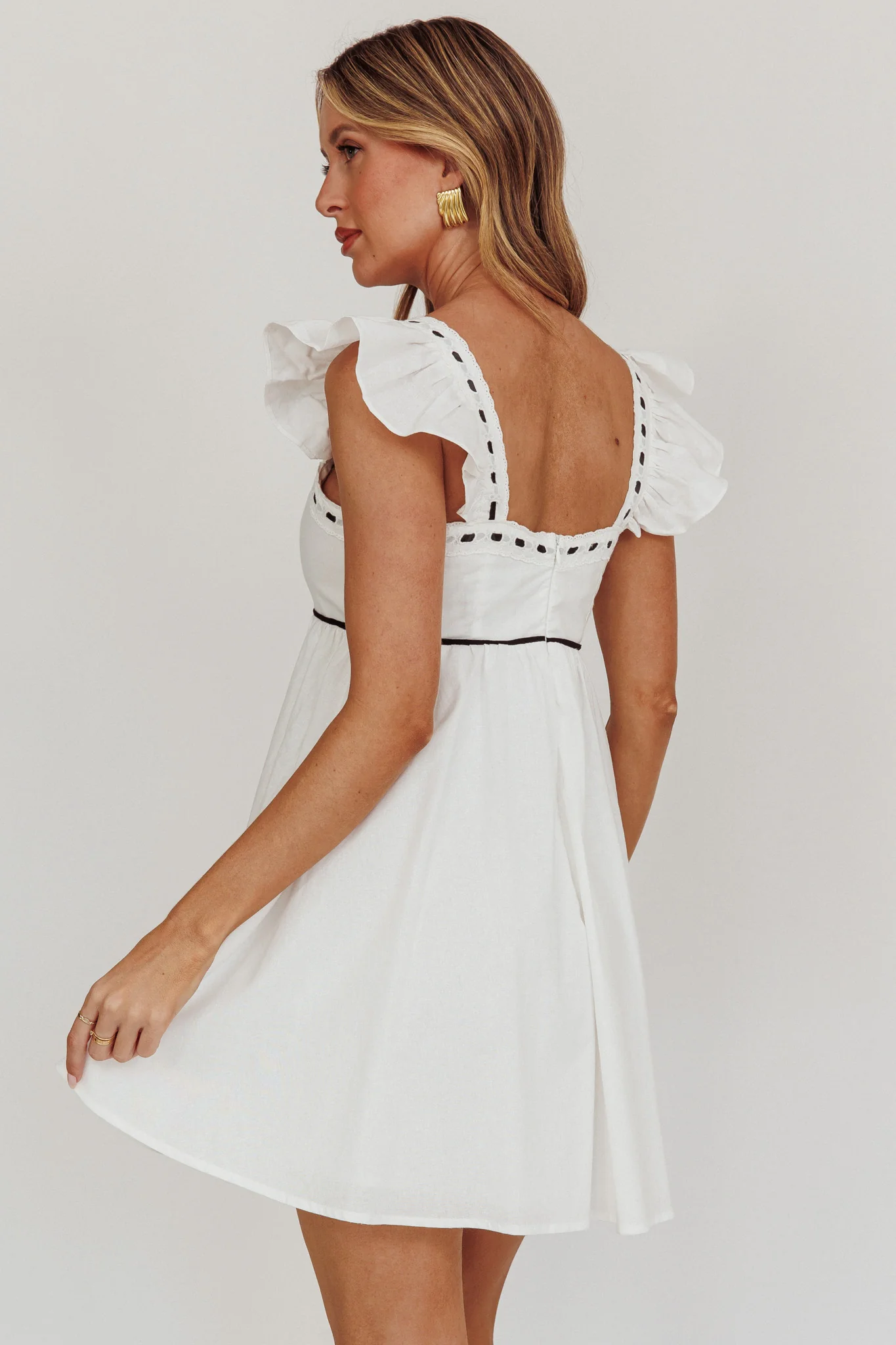 Angels Harp Babydoll Mini Dress White - Sonourner