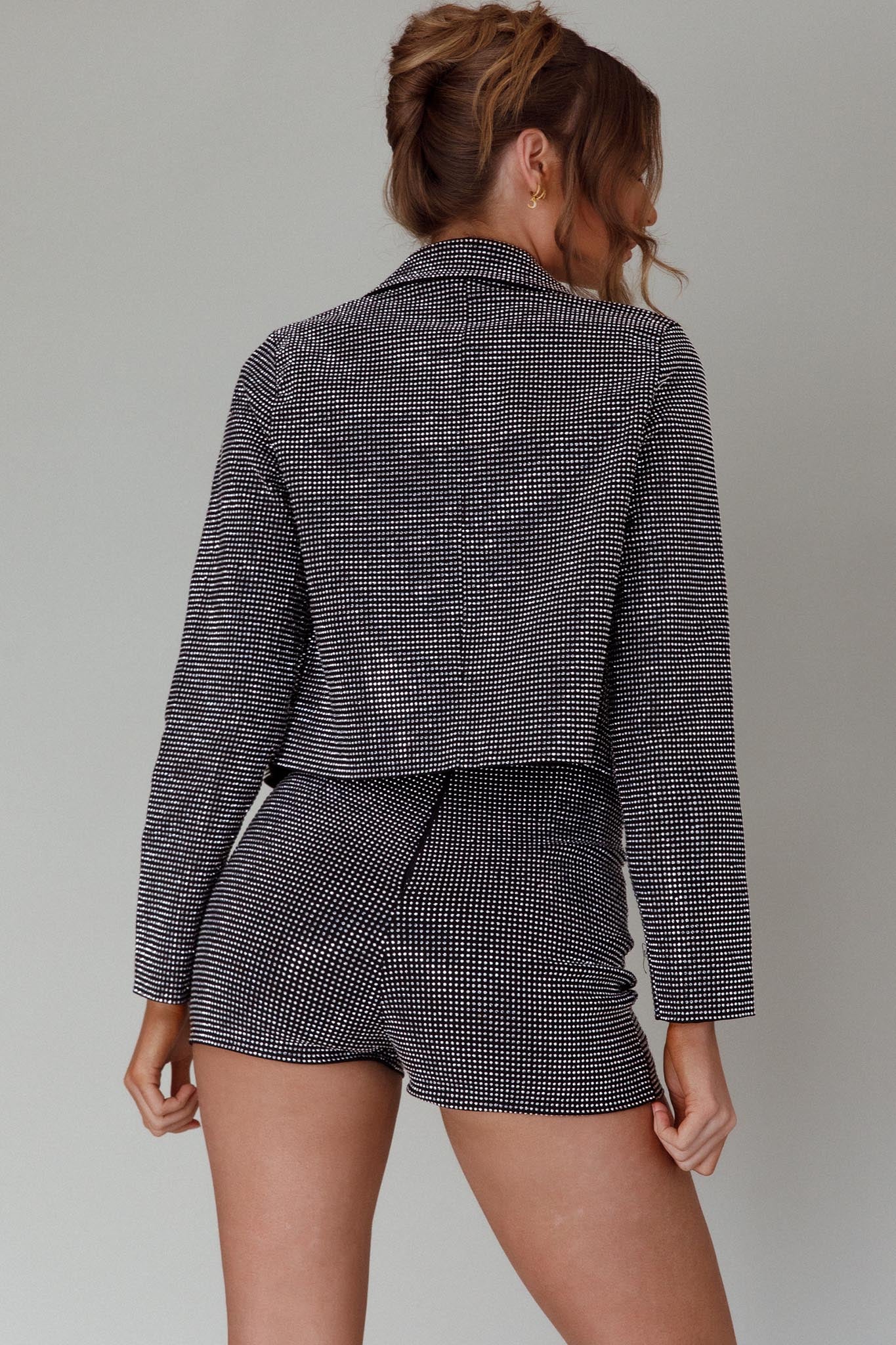 Jackpot Diamante Shorts Black - Sonourner