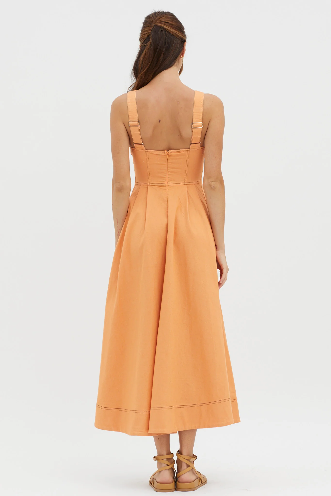 Isadore V-Bust Midi Dress Mango - Sonourner