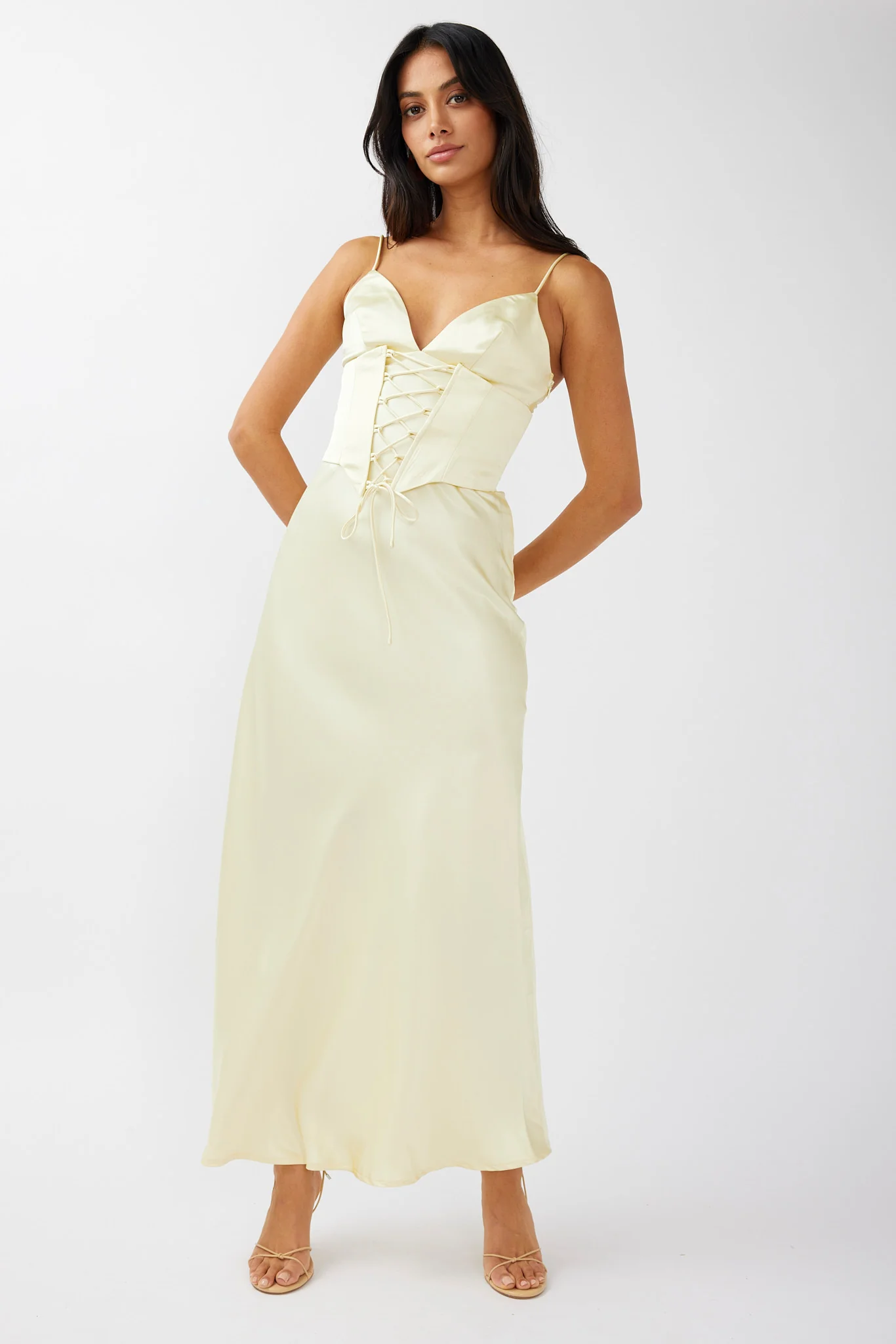 Downtown Cami Strap Corset Waist Dress Butter - Sonourner