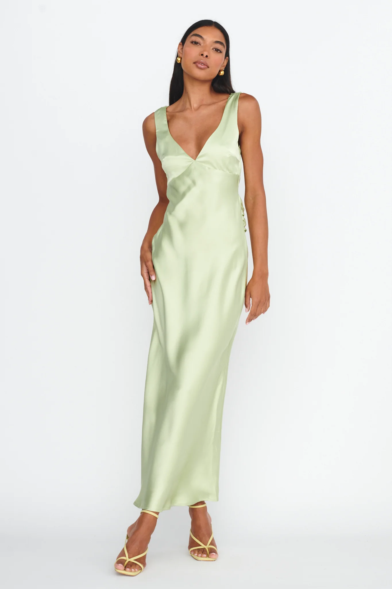 Jelena Draped Back Maxi Dress Apple - Sonourner