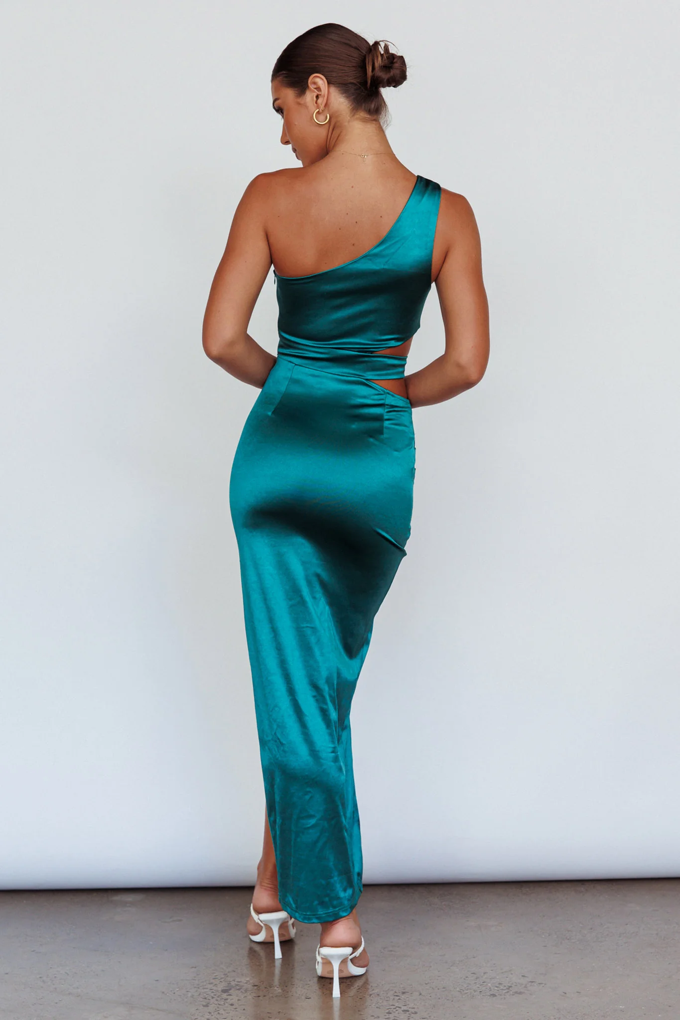 Night-Out One Shoulder Maxi Dress Green - Sonourner