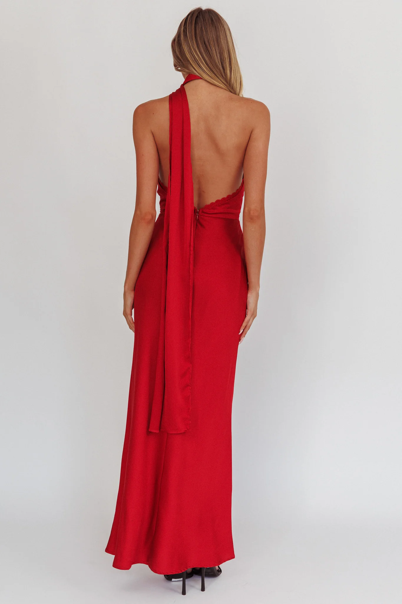 Adora One-Shoulder Maxi Dress Red - Sonourner
