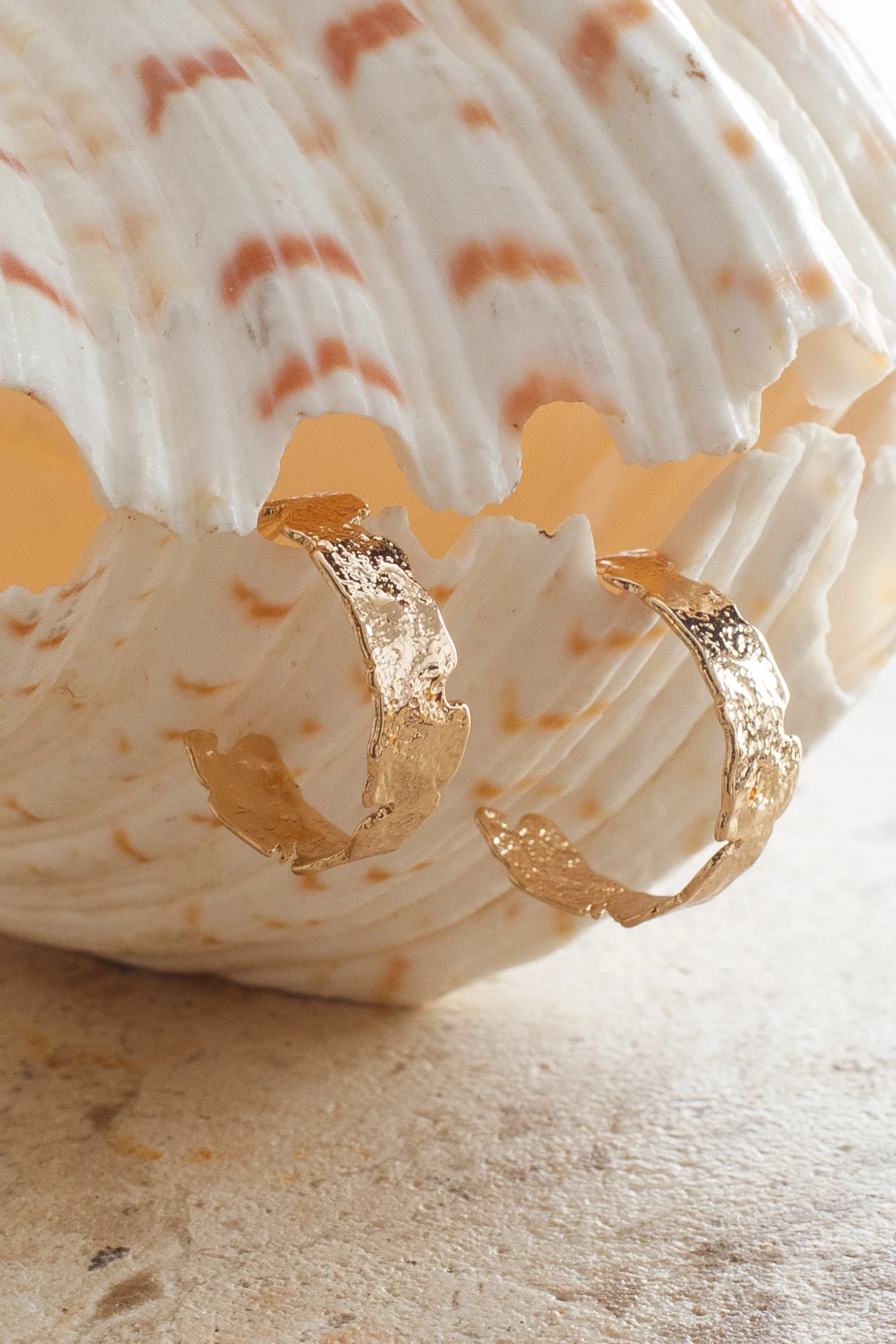 Sarissa Textured Half Hoop Earrings Gold - Sonourner