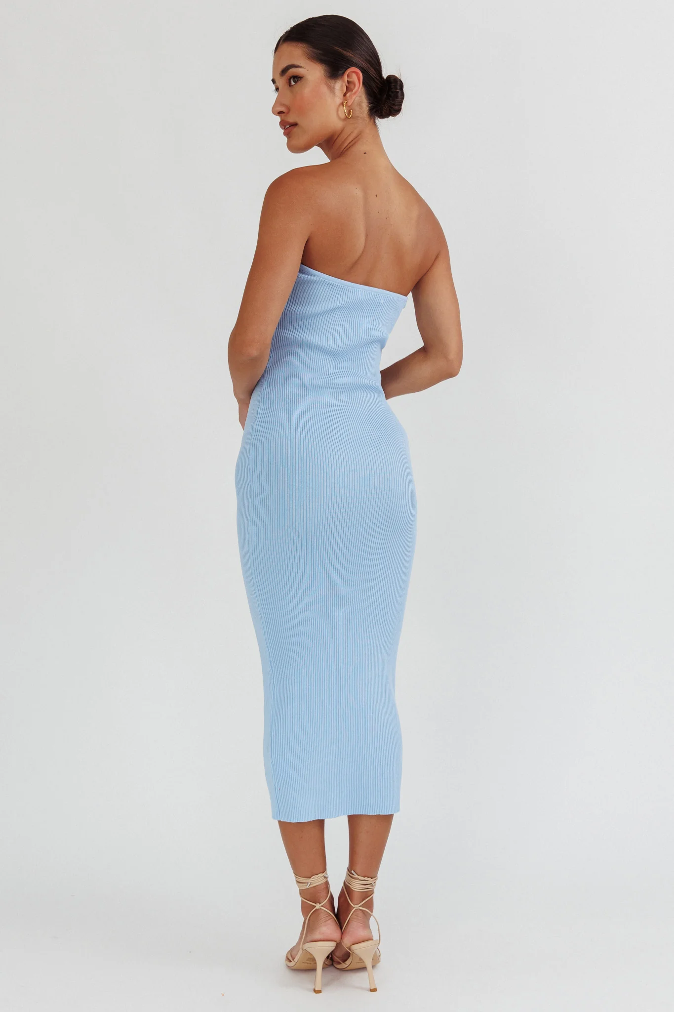 Real Talk Sweetheart Neckline Midi Dress Blue - Sonourner