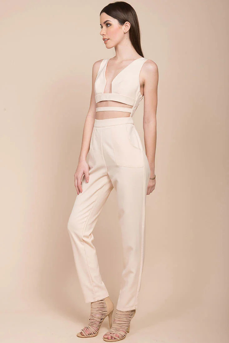 Beverly cutout Dressy Jumpsuit Blush - Sonourner