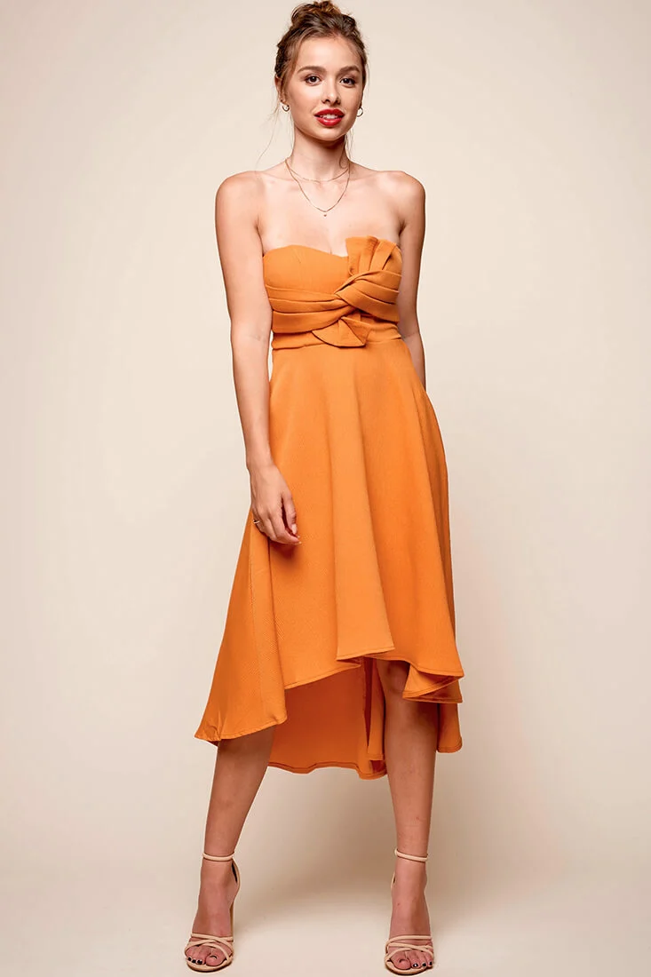 Monogram Strapless Midi Dress Mango - Sonourner