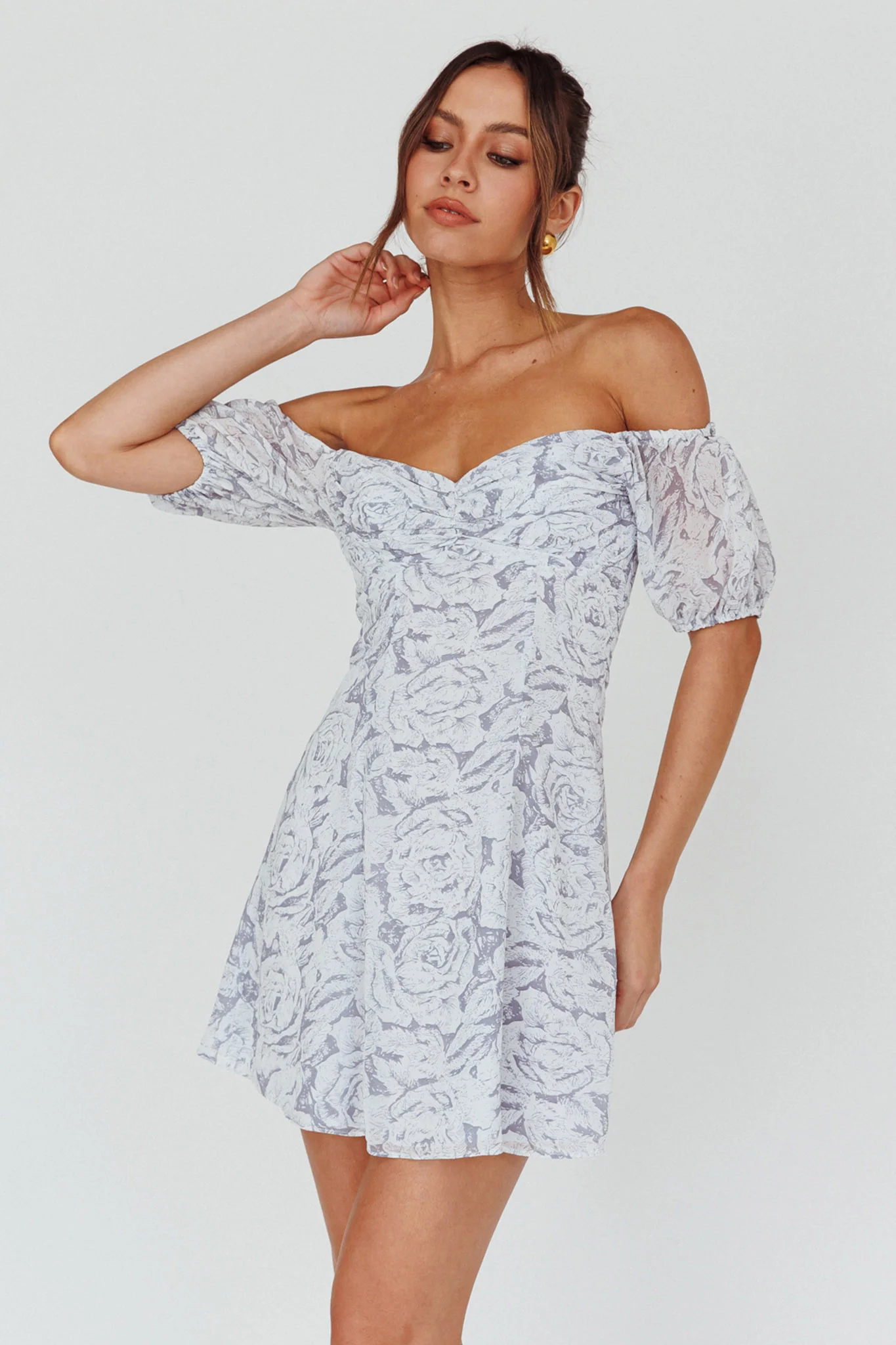 Summer To Remember Lace-Up Back Dress Floral Ink - Sonourner