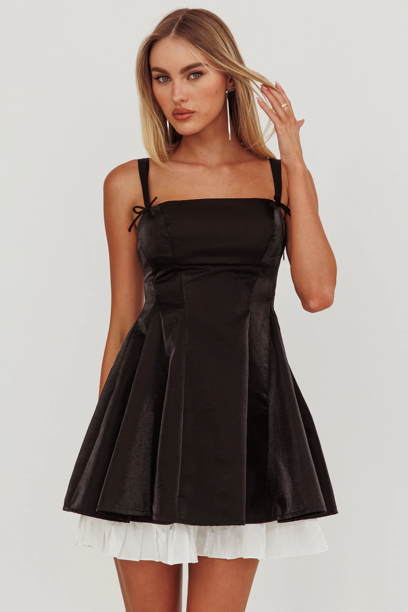 Night Rider Fit And Flare Mini Dress Black - Sonourner