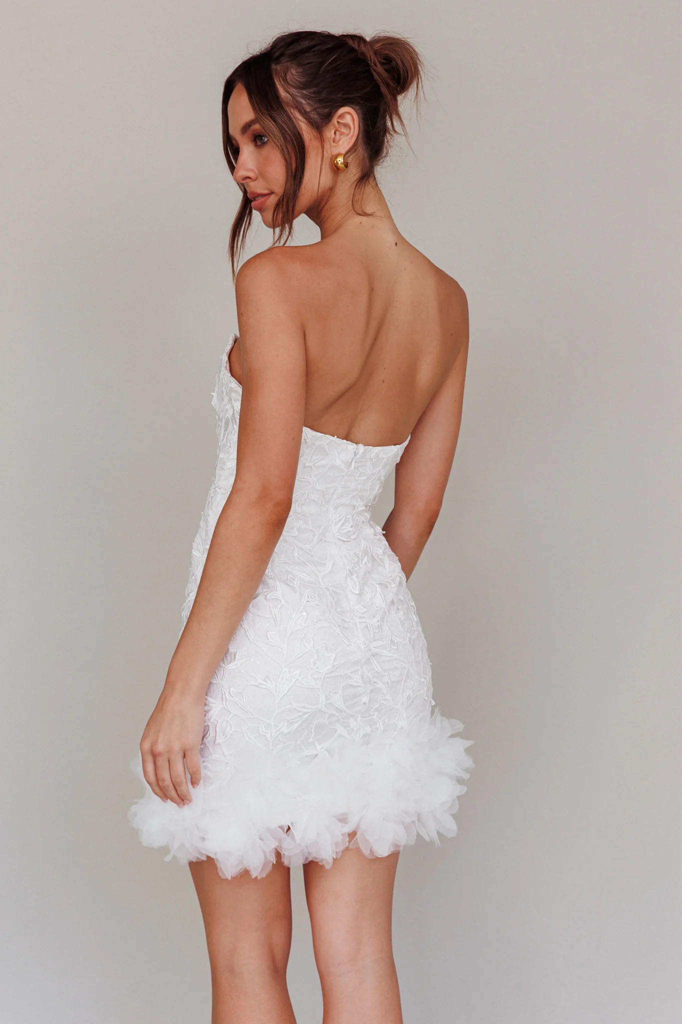 Time Of My Life Applique Mini Dress White - Sonourner