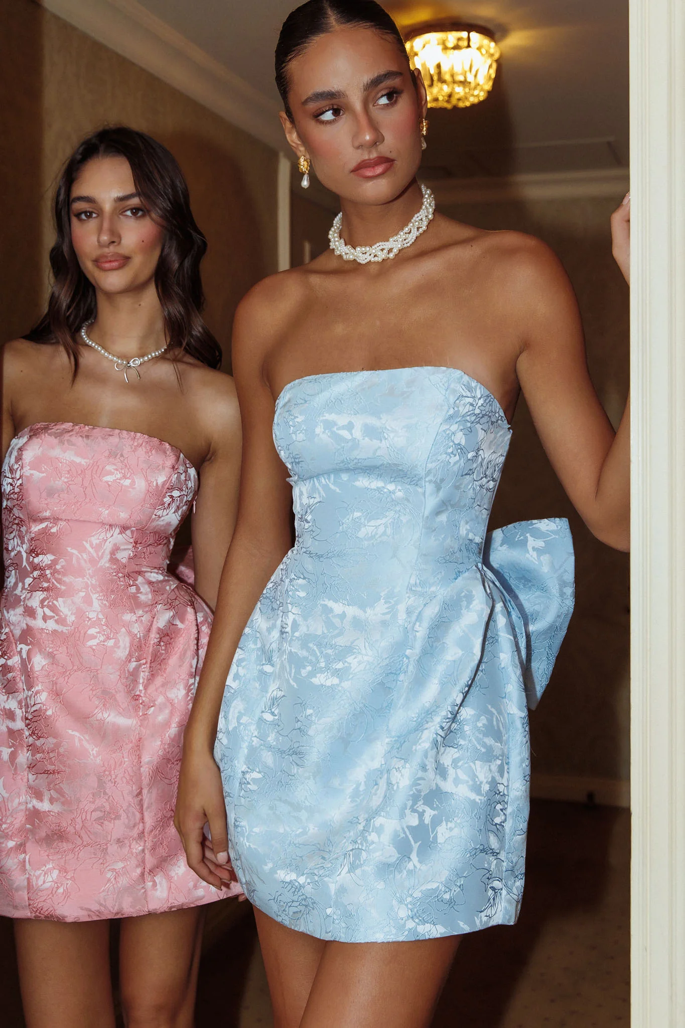 Melty Kisses Bow Mini Dress Blue - Sonourner