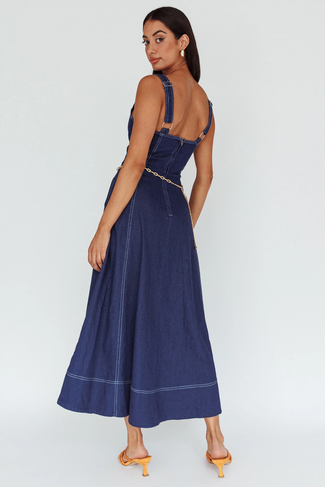 Laureen Pocket Maxi Dress Denim Indigo - Sonourner