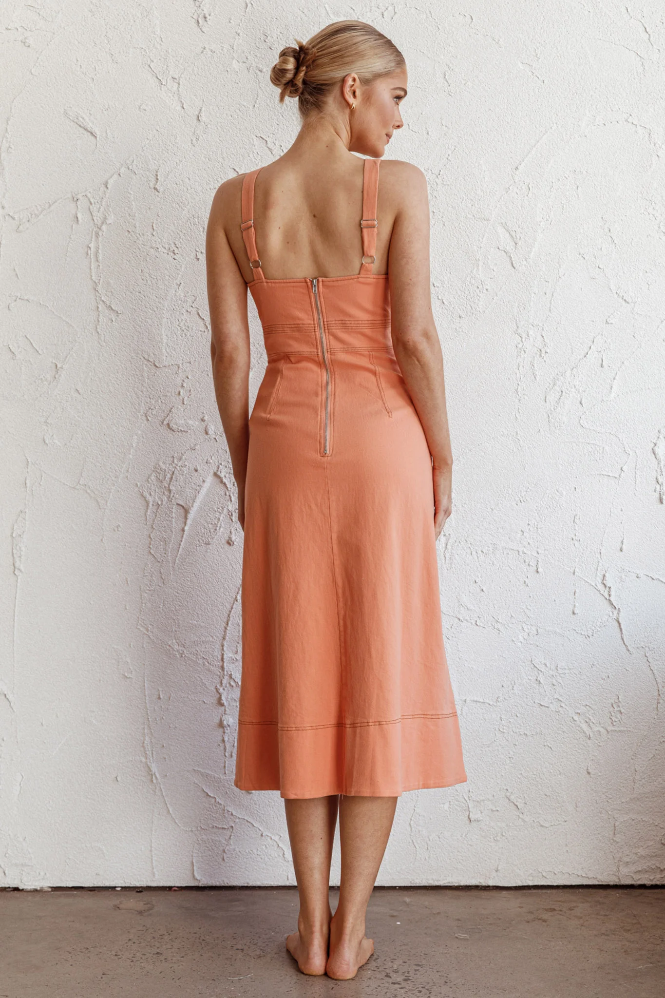 Elias Decorative Stitch Midi Dress Mango - Sonourner