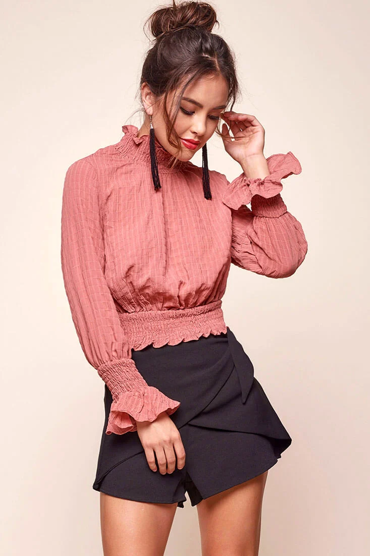 Nicole Cropped Puffy Top Rose - Sonourner