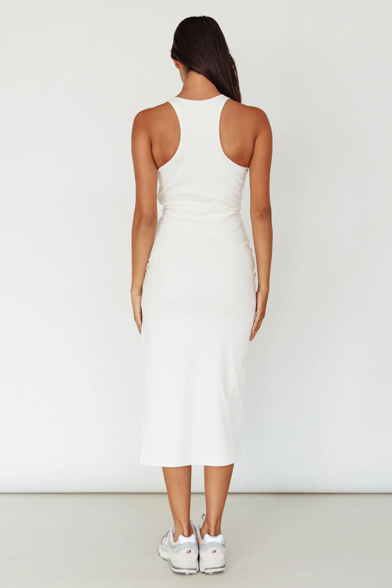 Voyage Racerback Midi Dress White - Sonourner