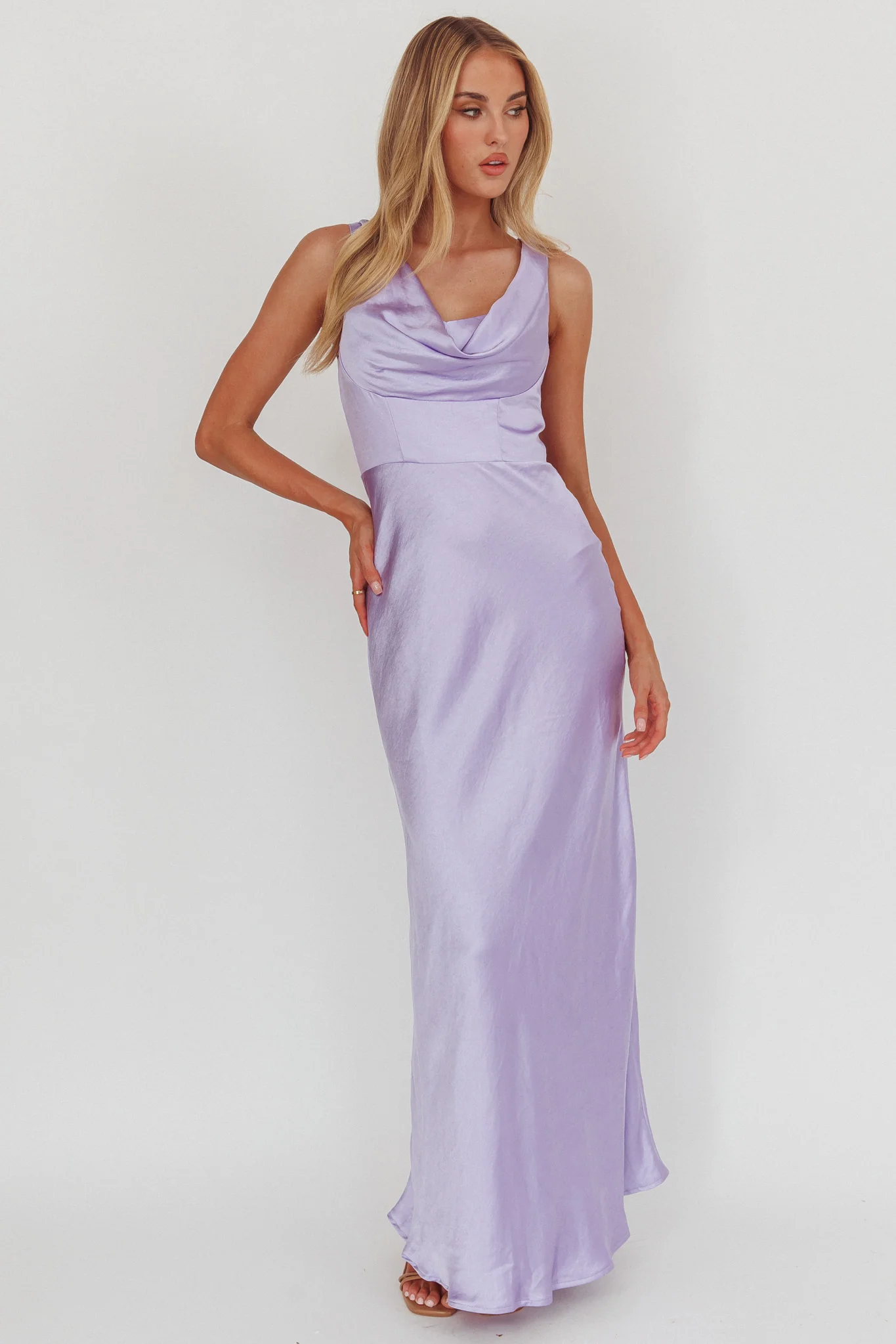 Lainy Cowl Bust Maxi Dress Lilac - Sonourner
