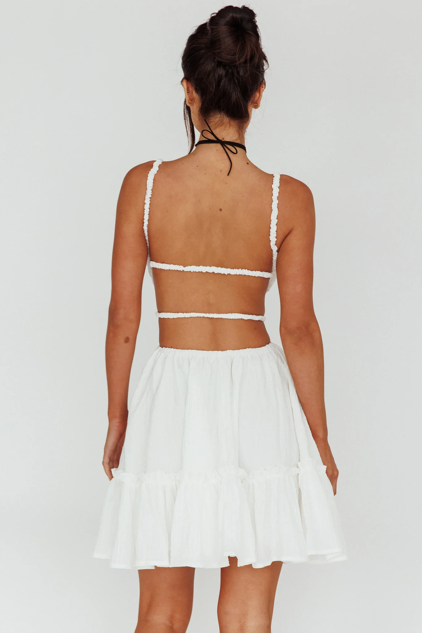 High Flier Open Back Mini Dress White - Sonourner
