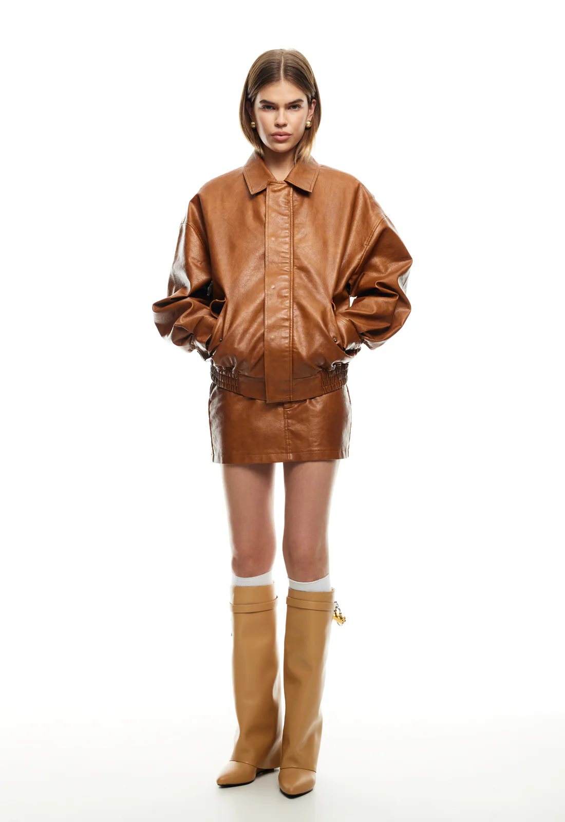 LIONESS Uma Mini Skirt Tan - Sonourner