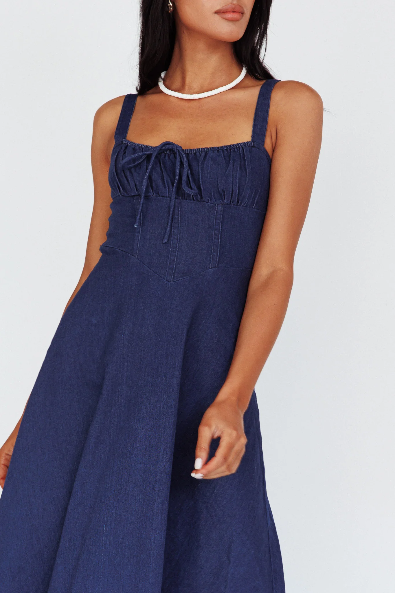 Sweet Pea Tied Bust Maxi Dress Indigo - Sonourner
