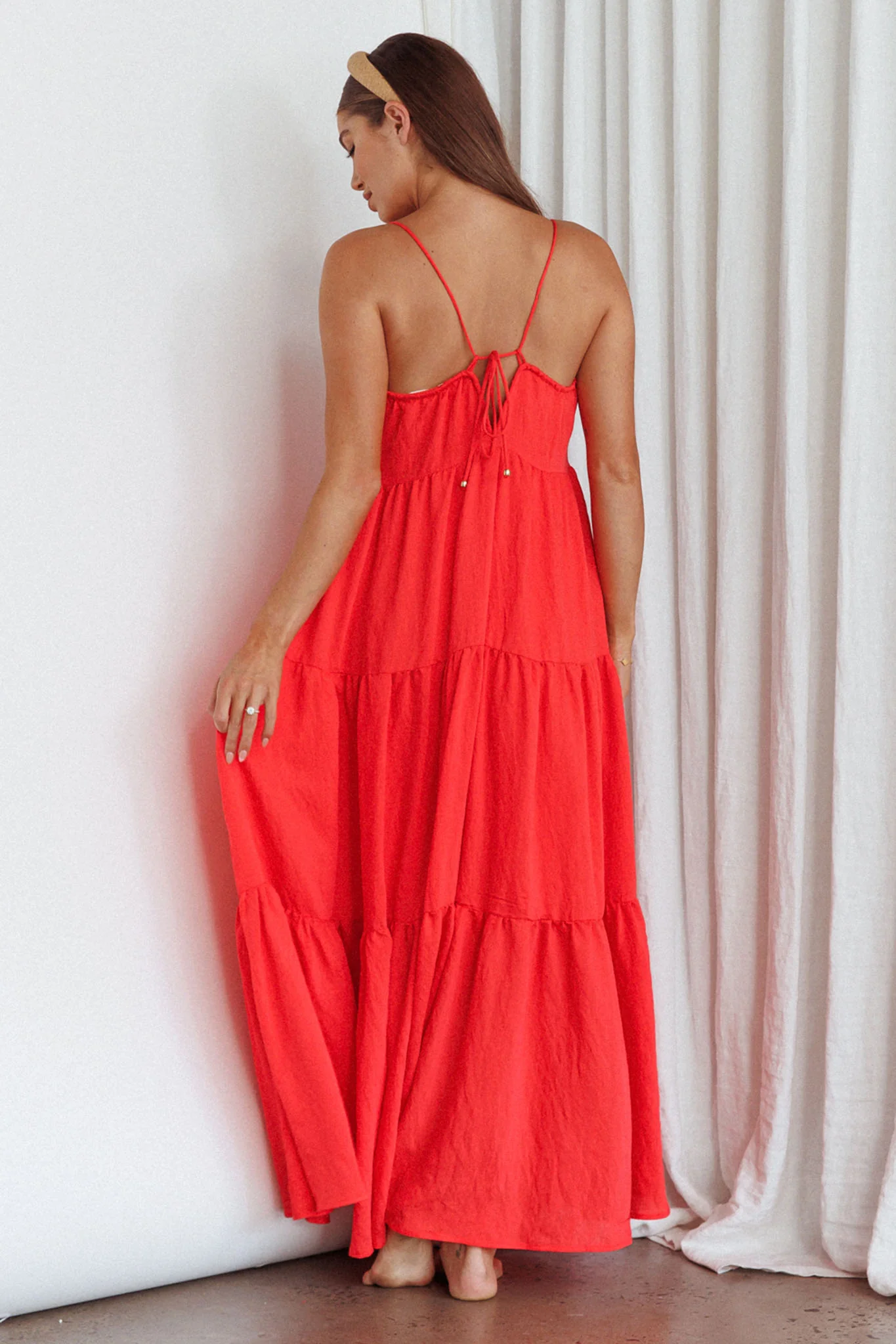 Bora Bora Tied Back Maxi Dress Watermelon - Sonourner