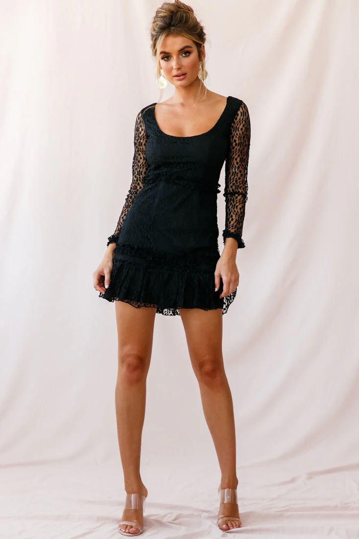 Birkin Long Sleeve Sheath Dress Black - Sonourner