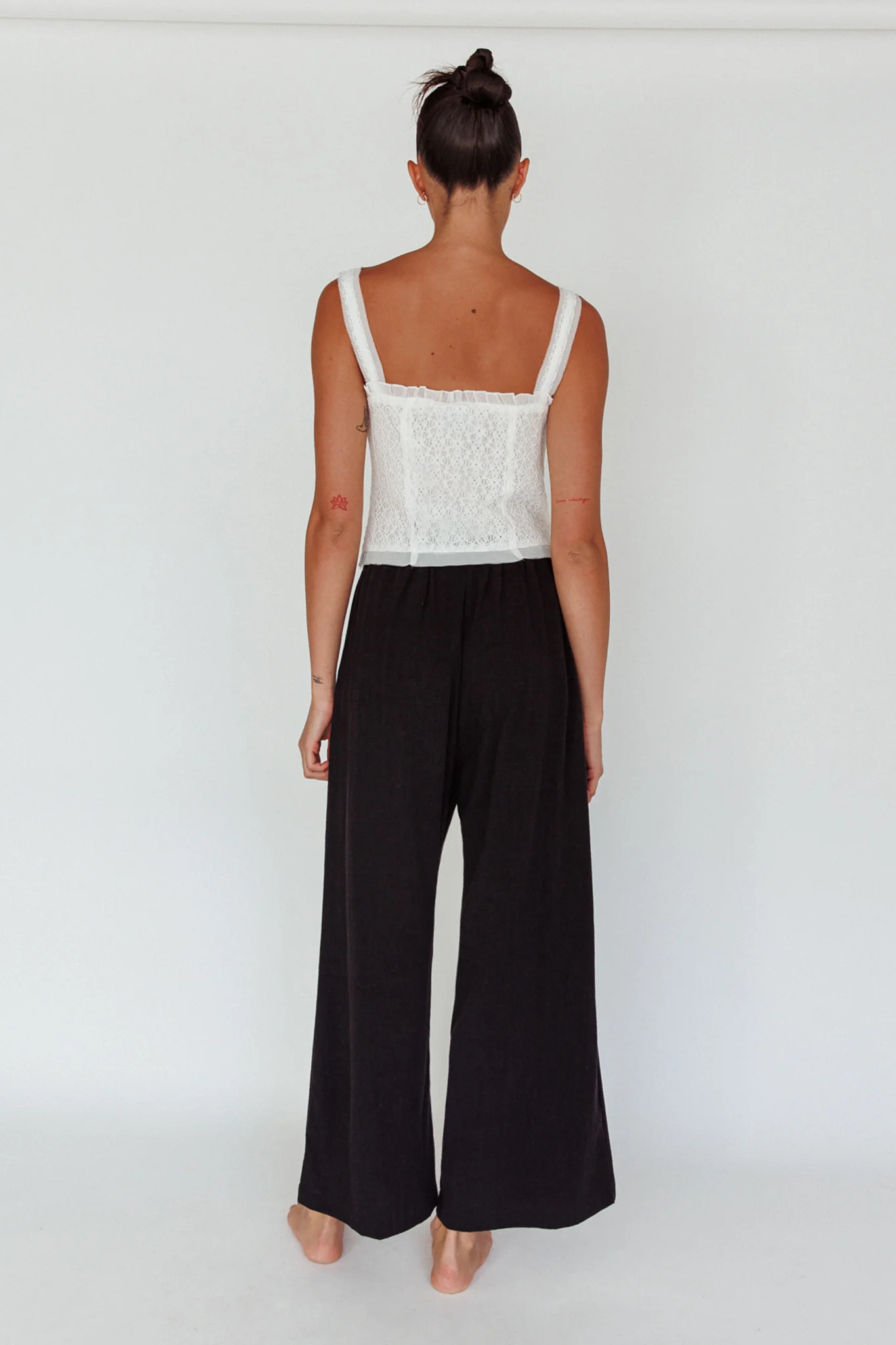 Backstage Pleated Wide Leg Pants Black - Sonourner
