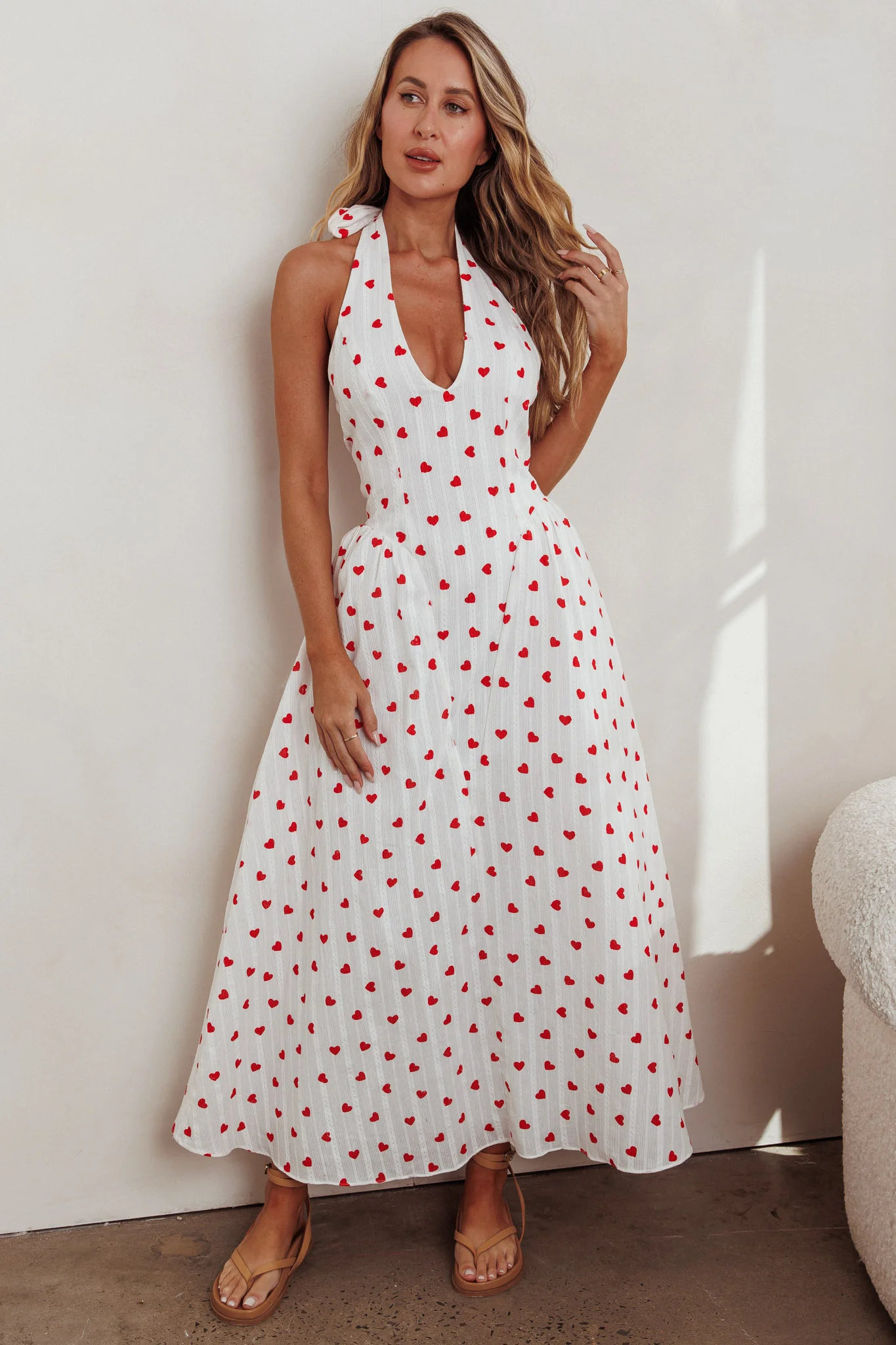 El Corazon Halterneck Dress Heart Print - Sonourner