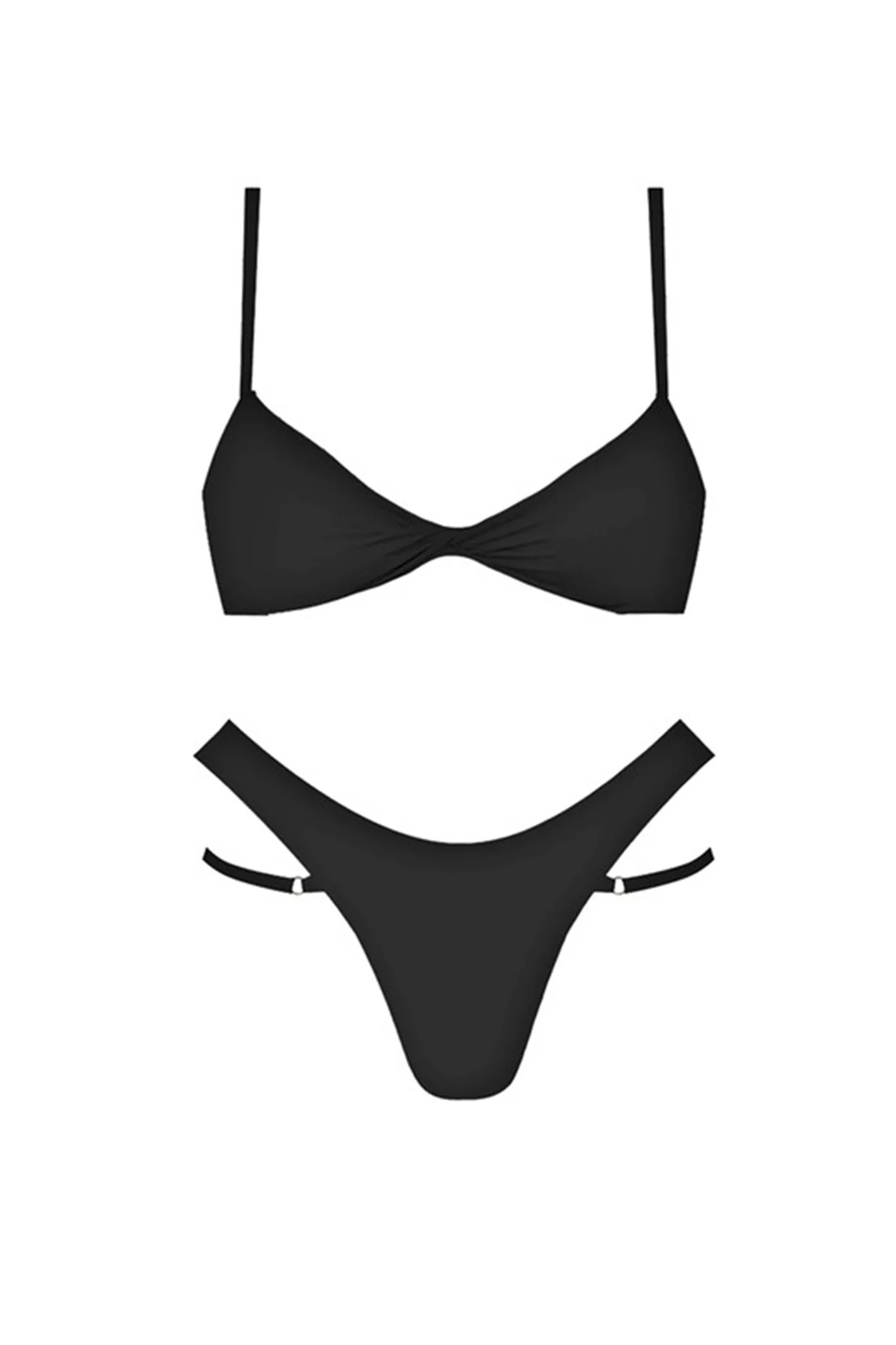 Antigua Double Strap Bikini Bottom Black - Sonourner
