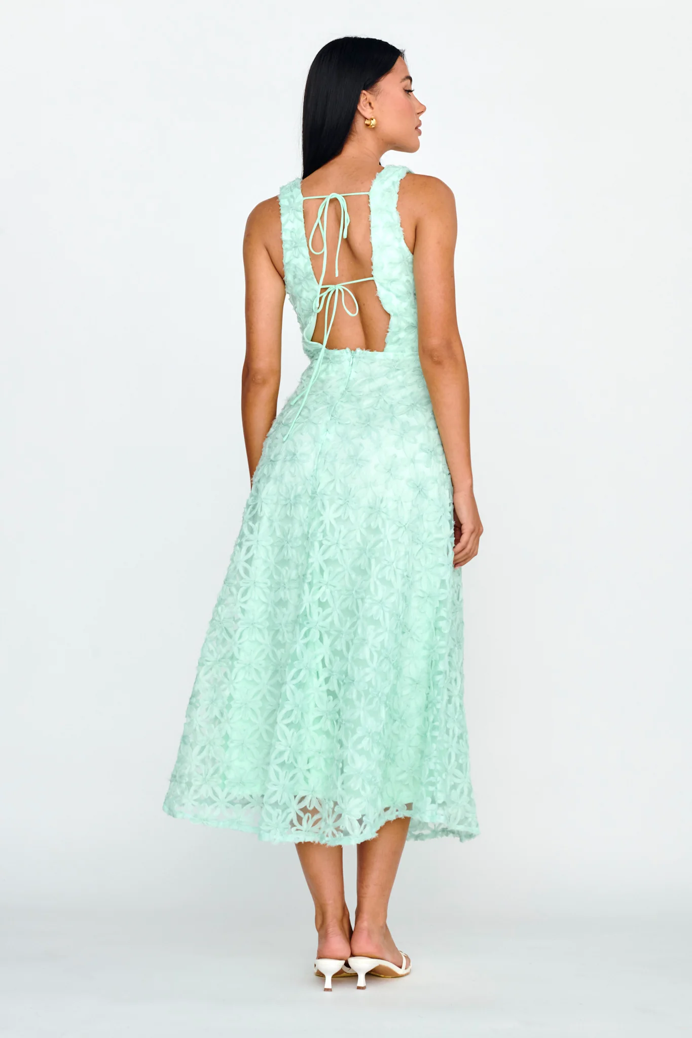 Dianne Sleeveless Embellished Midi Dress Mint - Sonourner