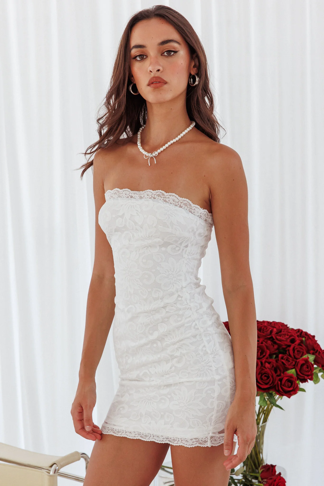 Must Be Love Lace Mini Dress White - Sonourner