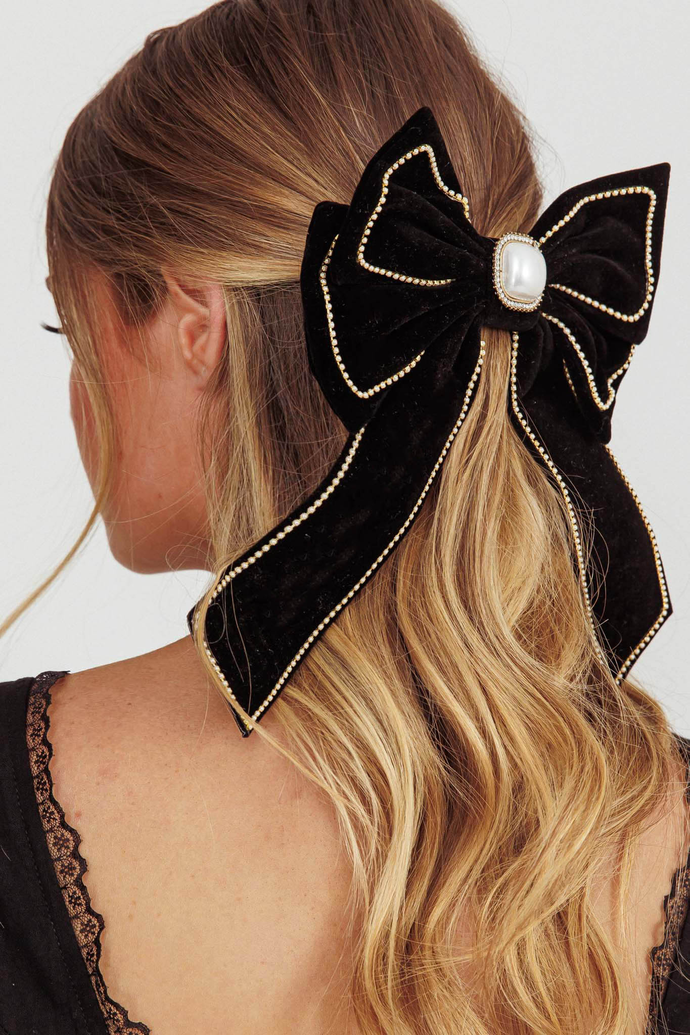 Evie Bow Hairclip Black - Sonourner
