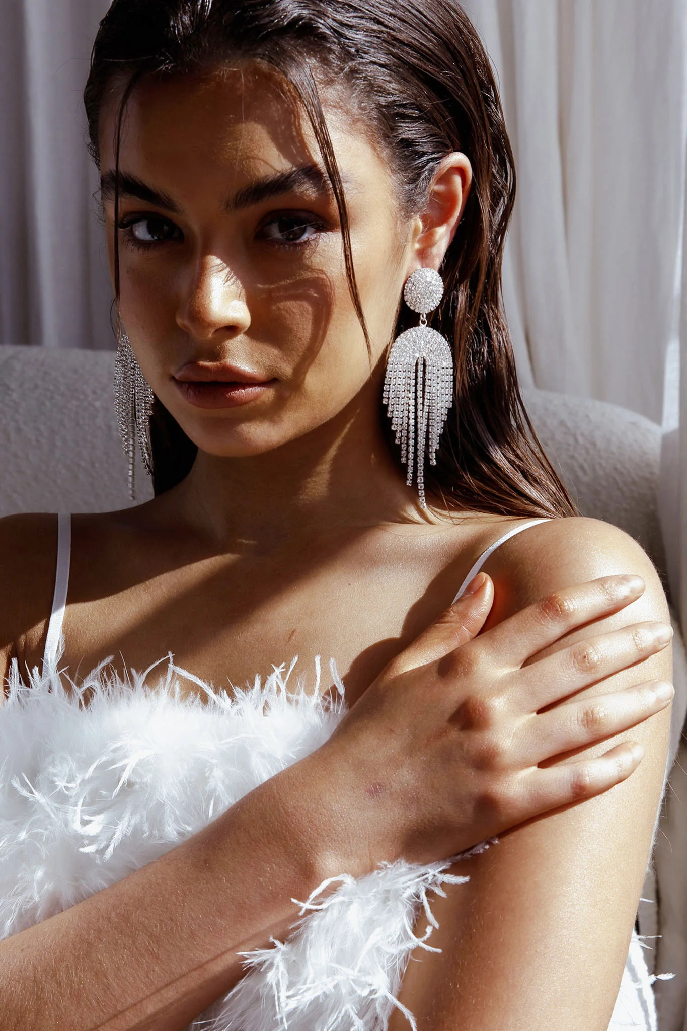 Kiara Circle Cascade Earrings Silver - Sonourner