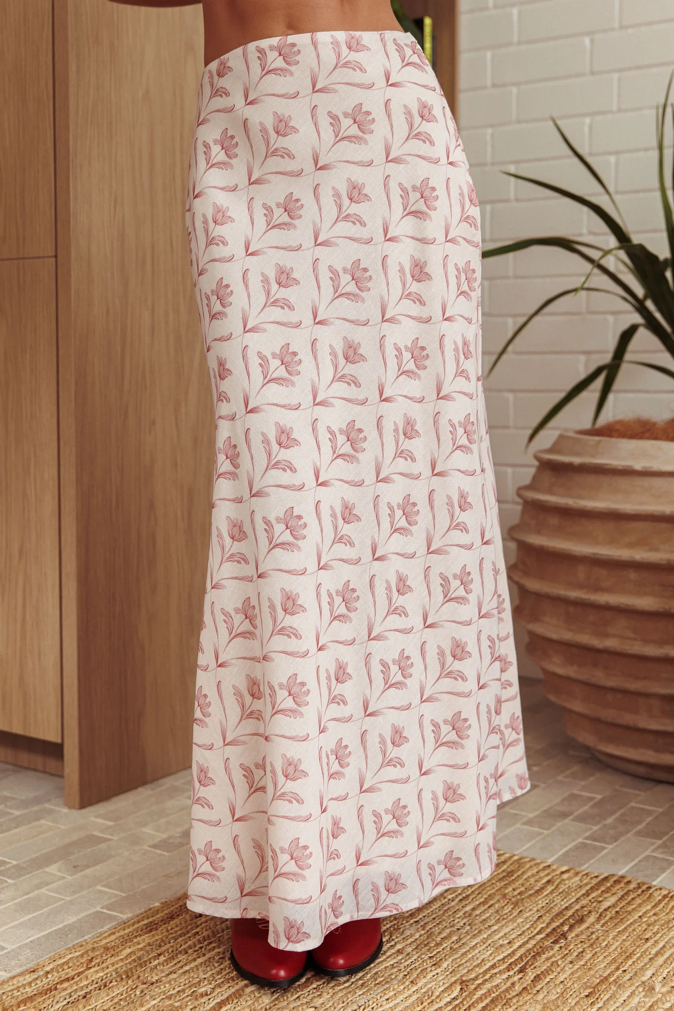 Weekend High Maxi Skirt Print Rose - Sonourner