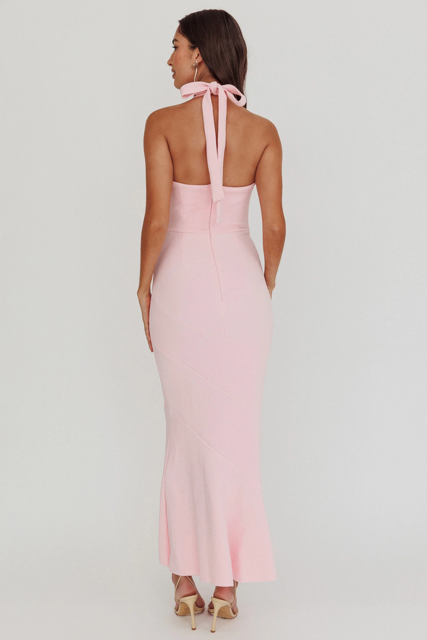 Fire Of Stars Halterneck Midi Dress Pink - Sonourner
