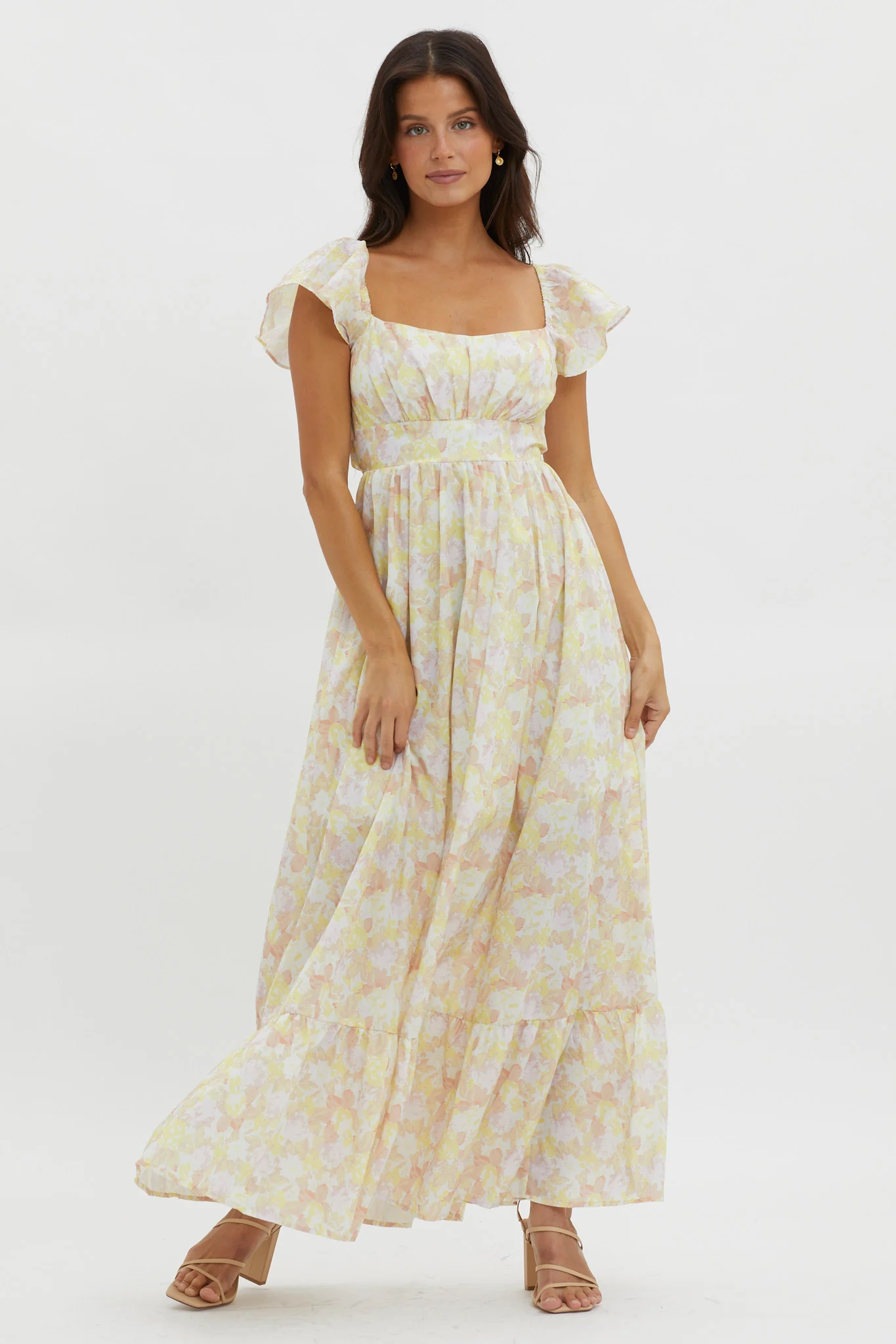 Touch The Sky Tied Back Maxi Dress Lemonade - Sonourner