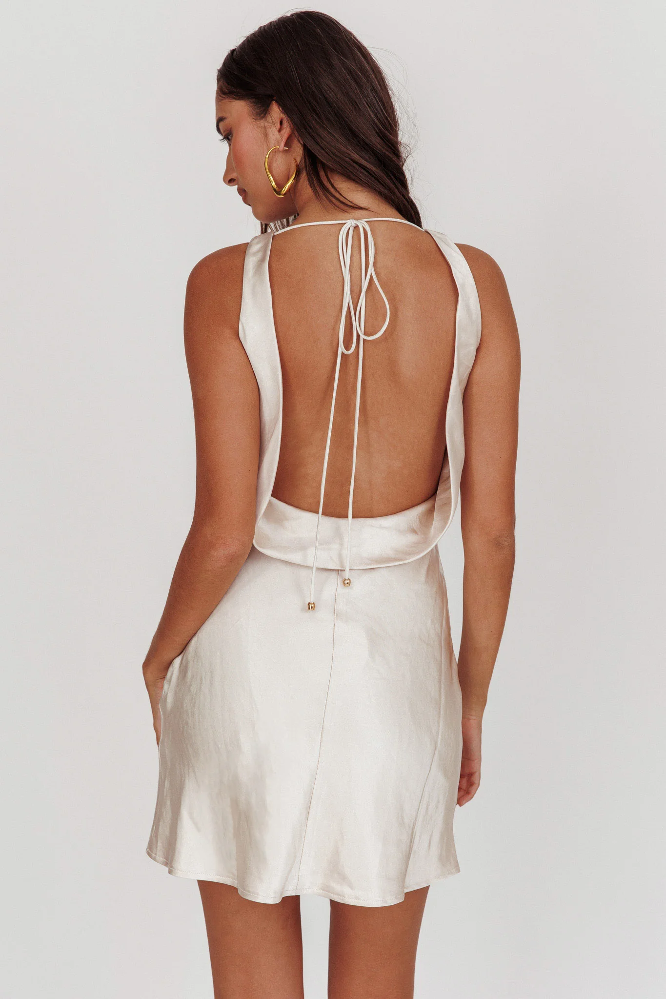 Cassiopeia Open Back Mini Dress Champagne - Sonourner