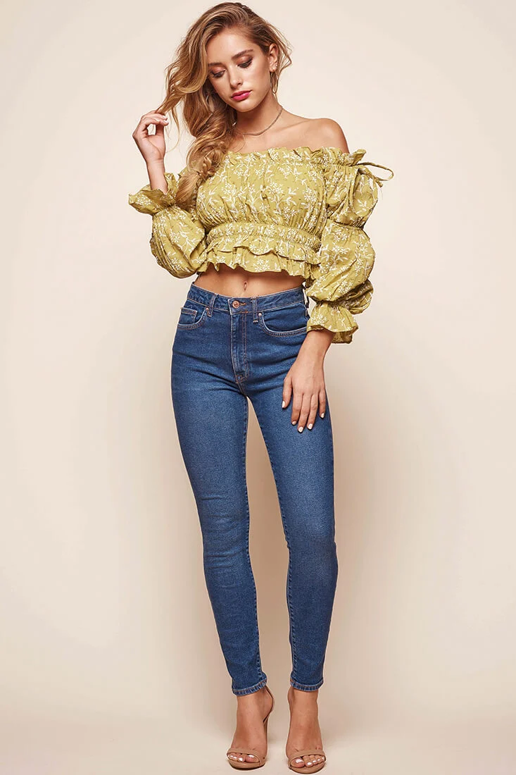 Taryn Bardot Top Lime - Sonourner