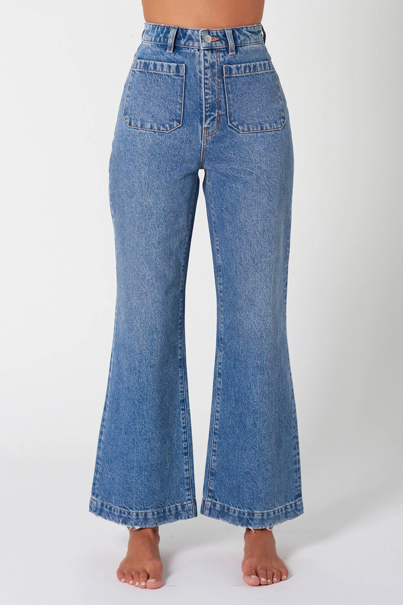ROLLA'S Sailor Jean Janet Recycled Mid Vintage Blue - Sonourner