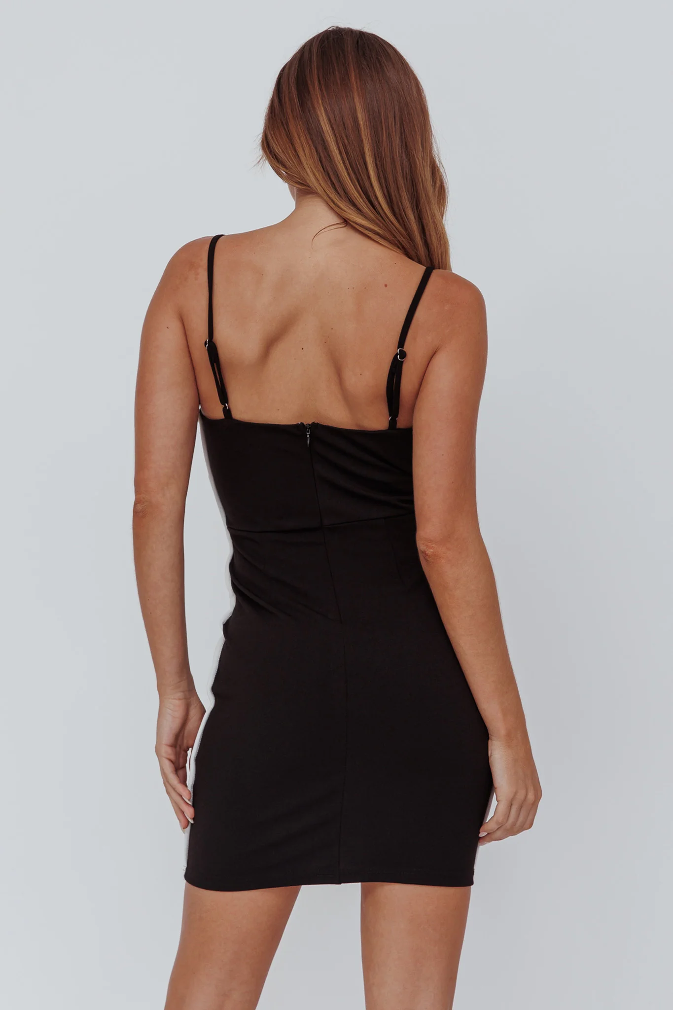 Shenae Piping Trim Mini Dress Black - Sonourner