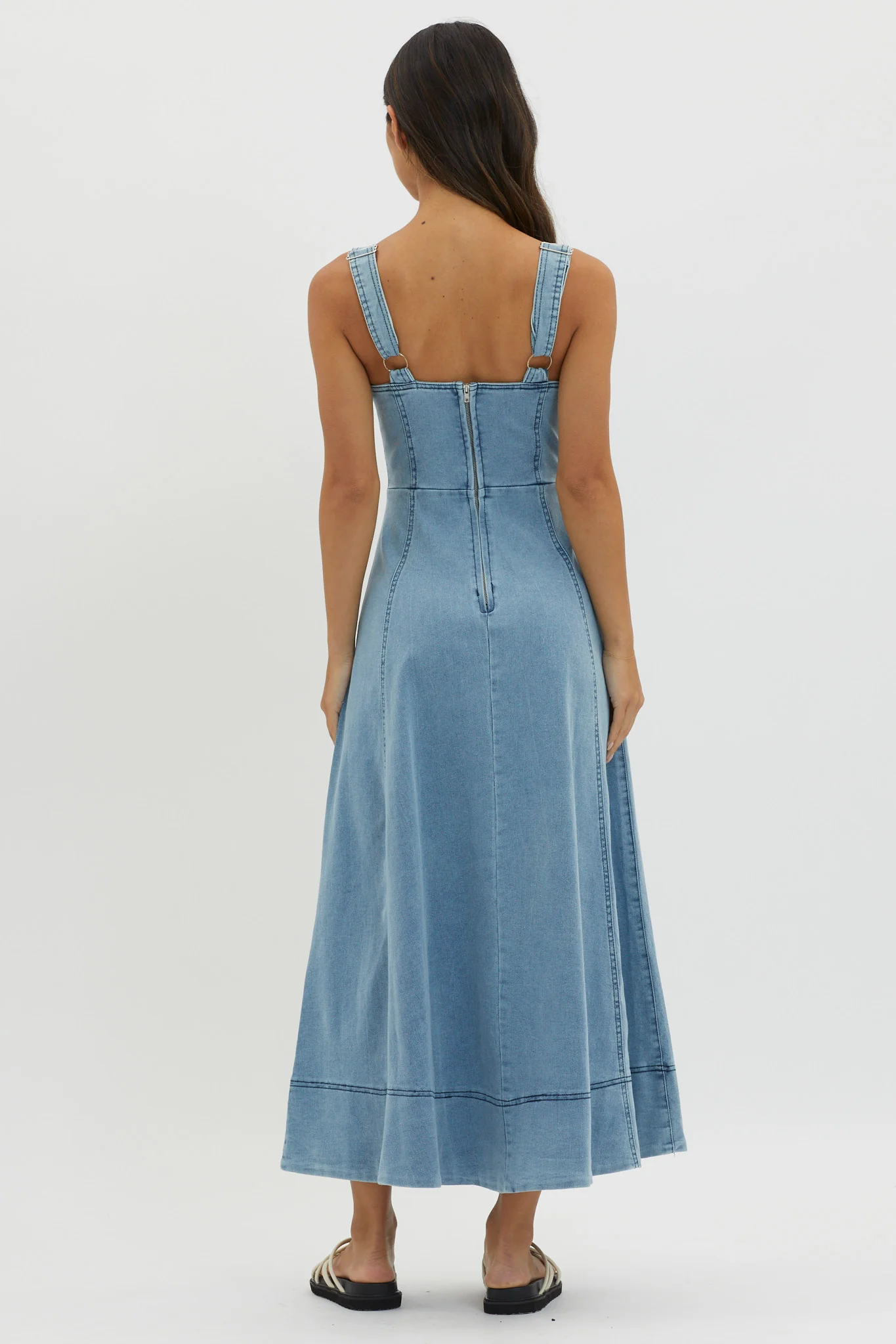 Laureen Pocket Maxi Dress Denim Blue - Sonourner