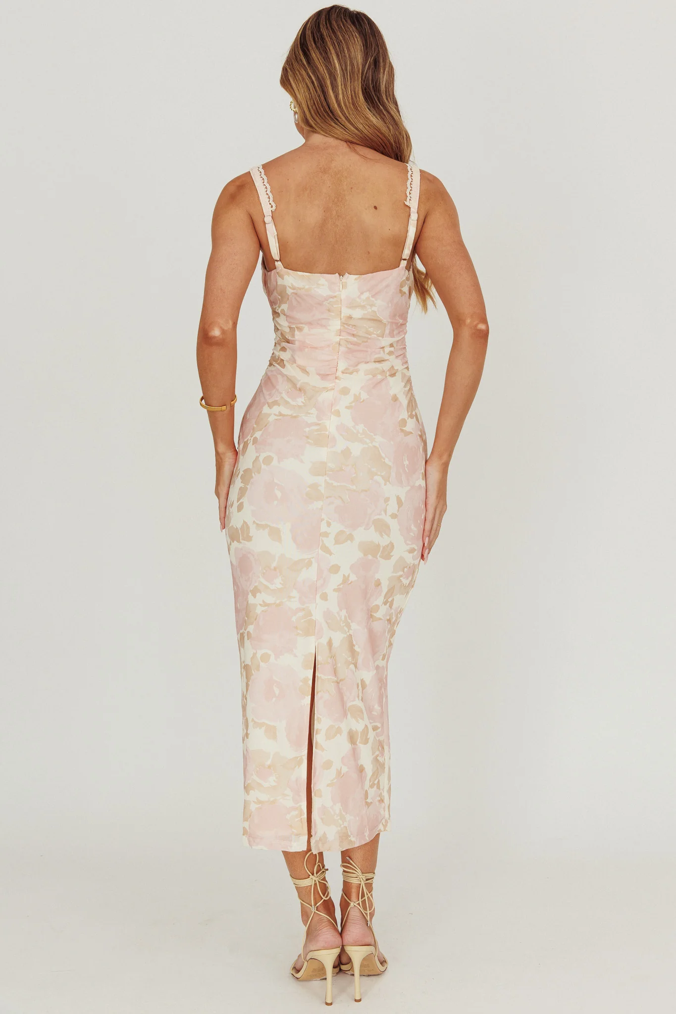 Persia Bodycon Midi Dress Pink Multi - Sonourner