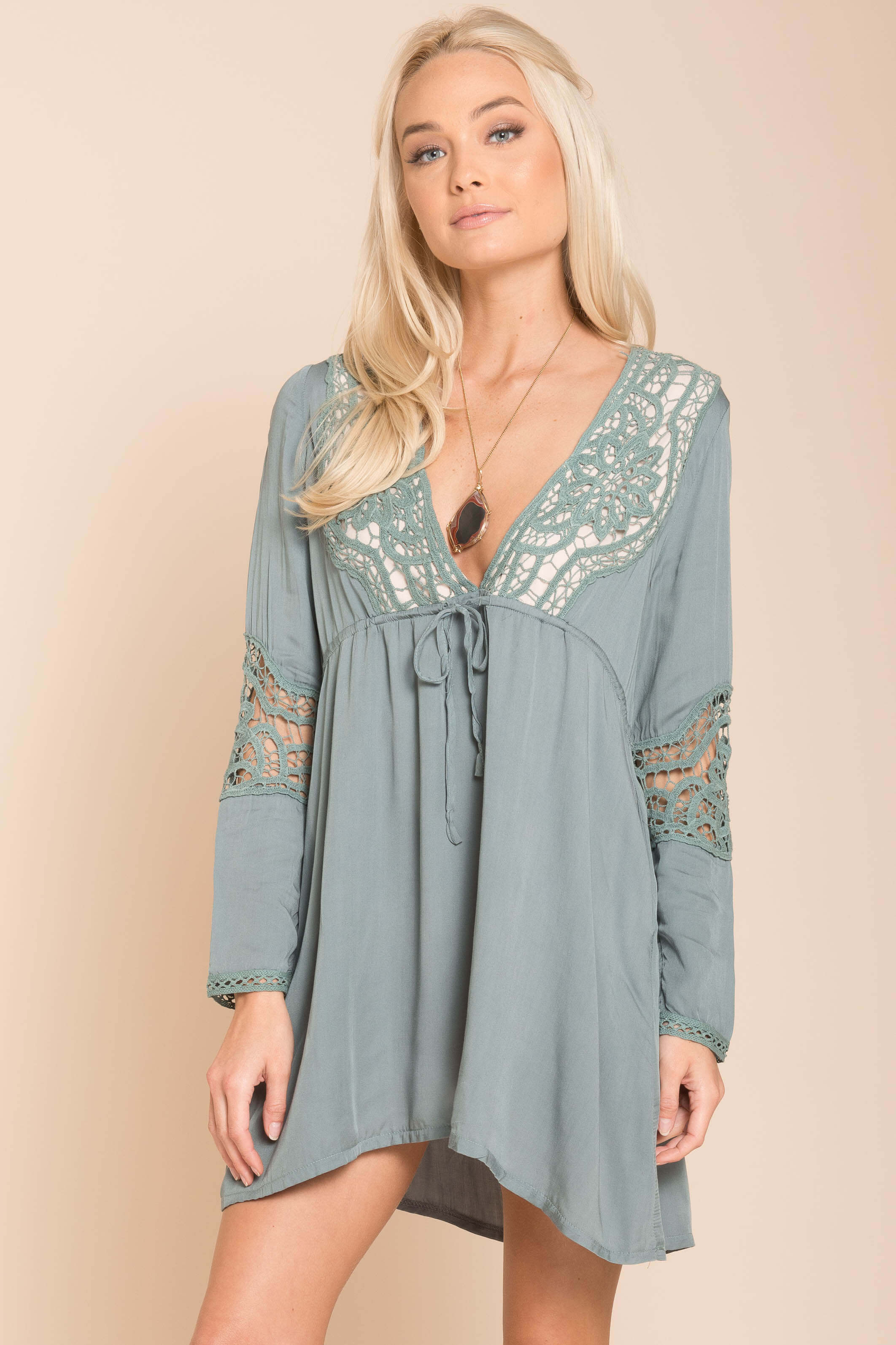 Lily Embroidered Tunic Green - Sonourner