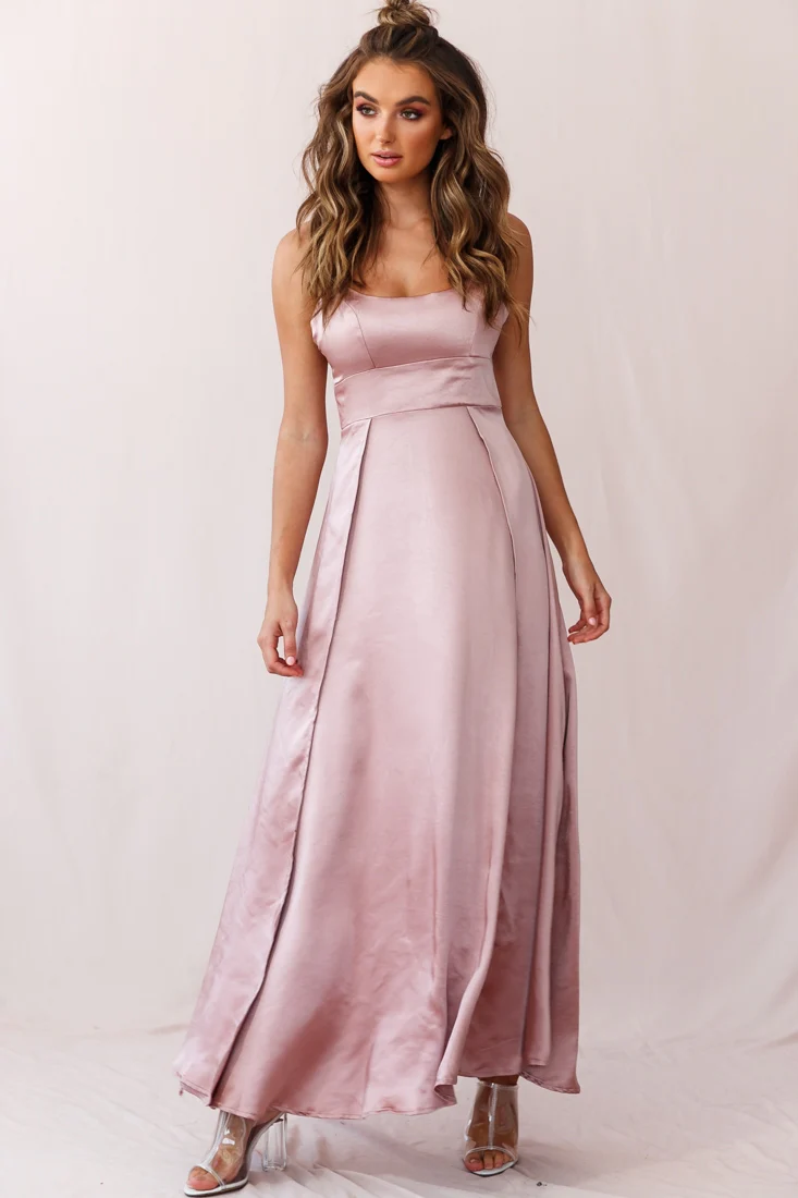 Joanne Empire Waist Maxi Dress Rose Gold - Sonourner