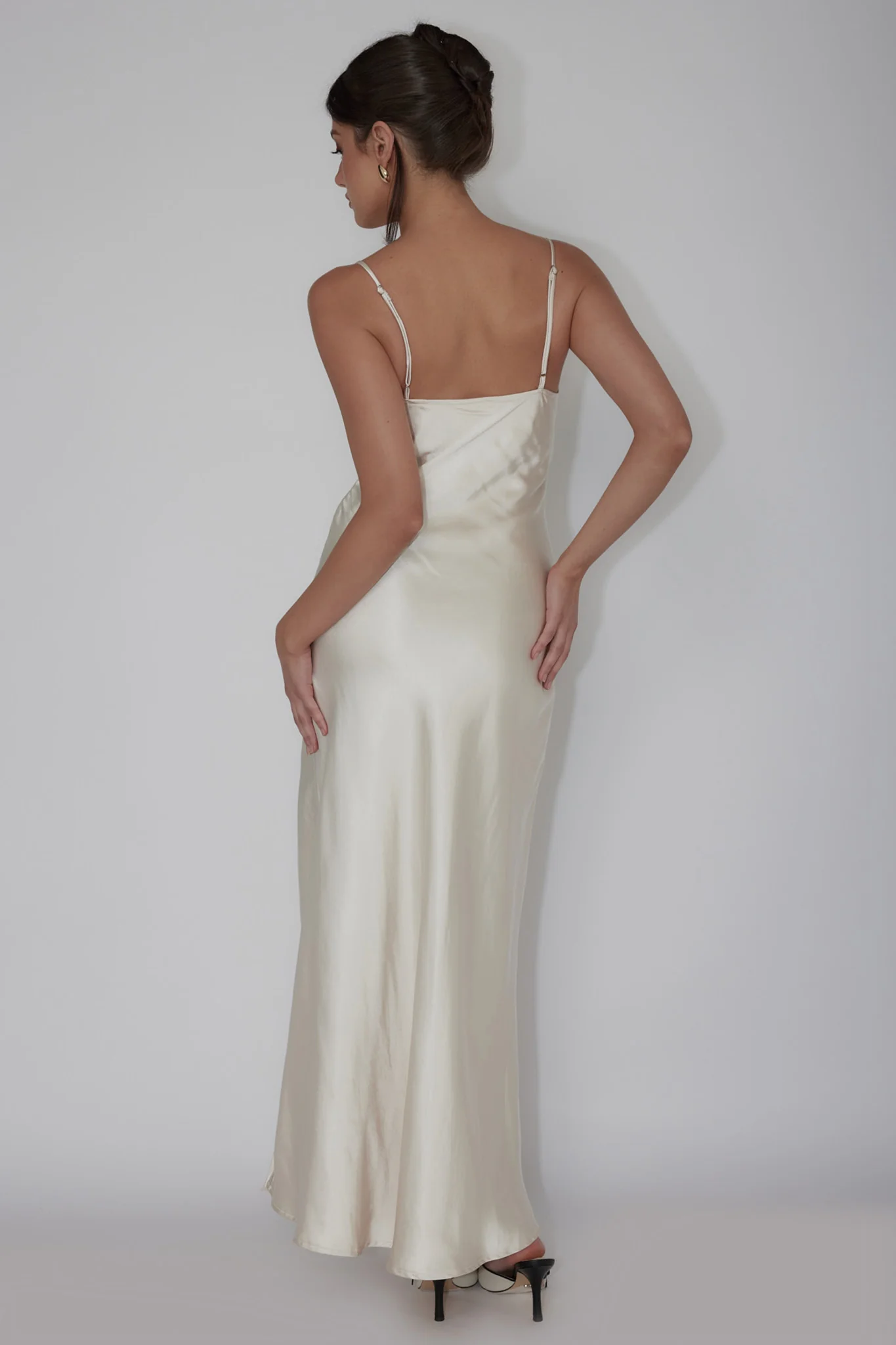 Amity Twist Bust Split Maxi Dress Champagne - Sonourner