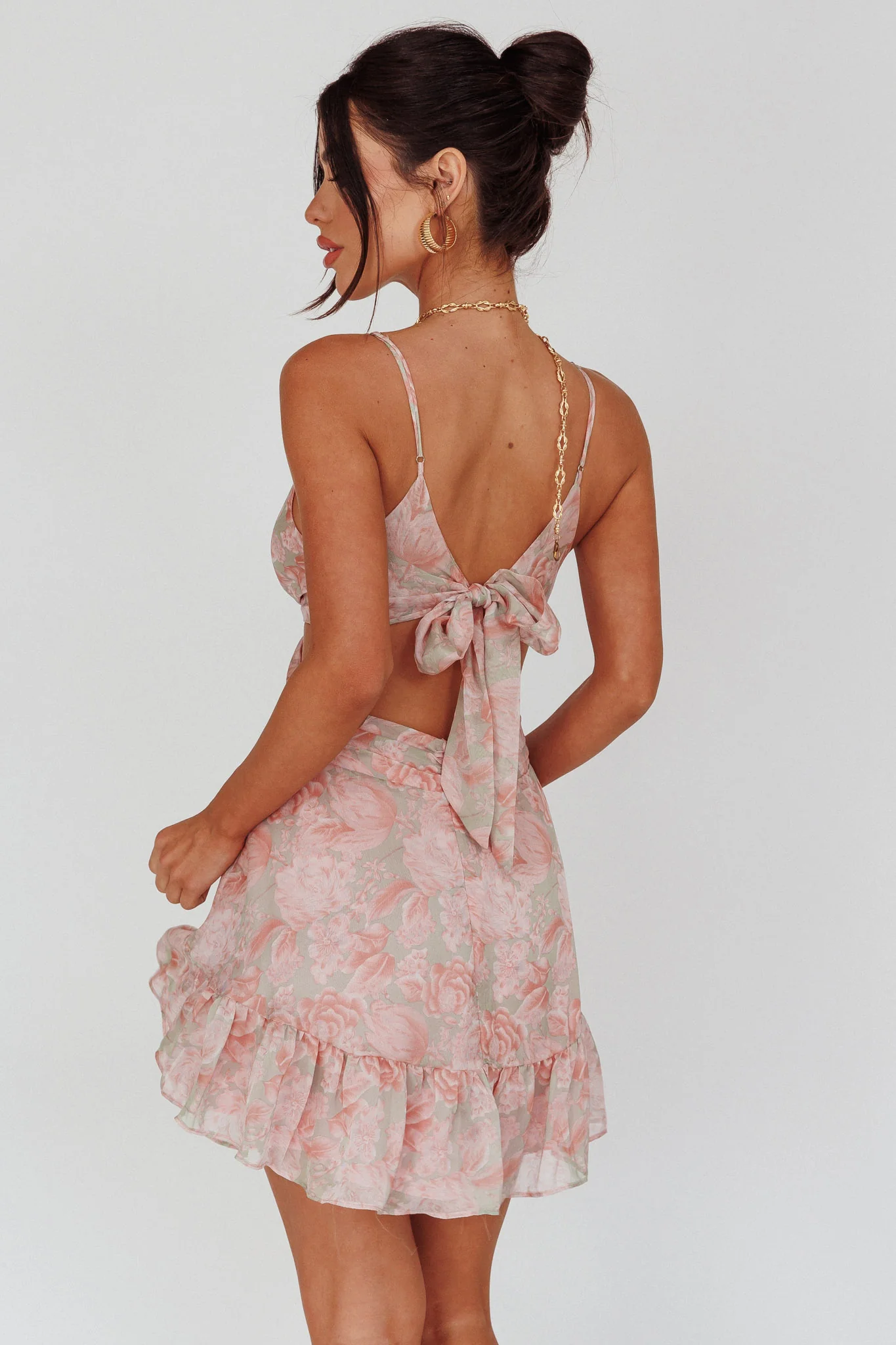 Dream Of You Twist Bodice Mini Dress Rose - Sonourner