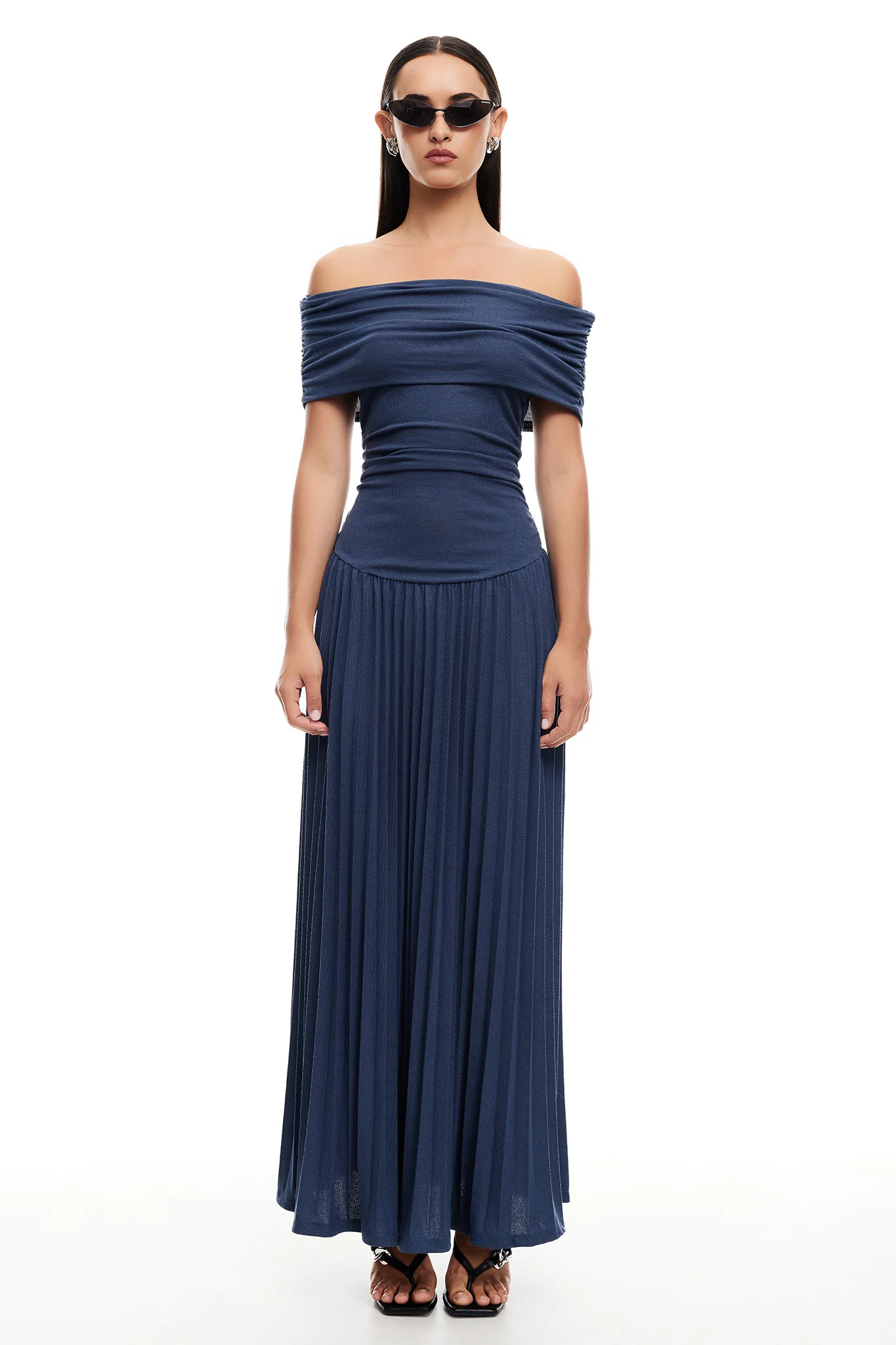 LIONESS Field Of Dreams Maxi Dress Navy - Sonourner