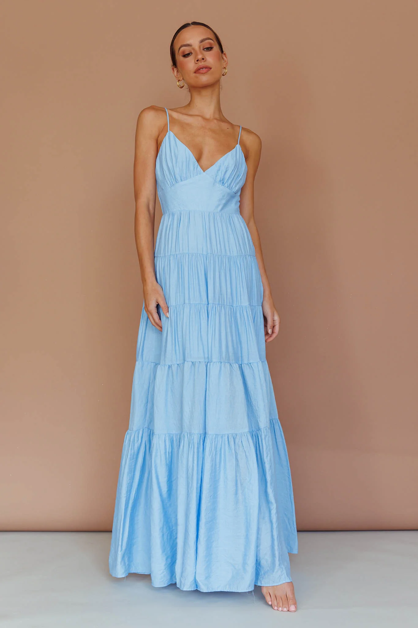 Main Attraction Cami Strap Maxi Dress Blue - Sonourner