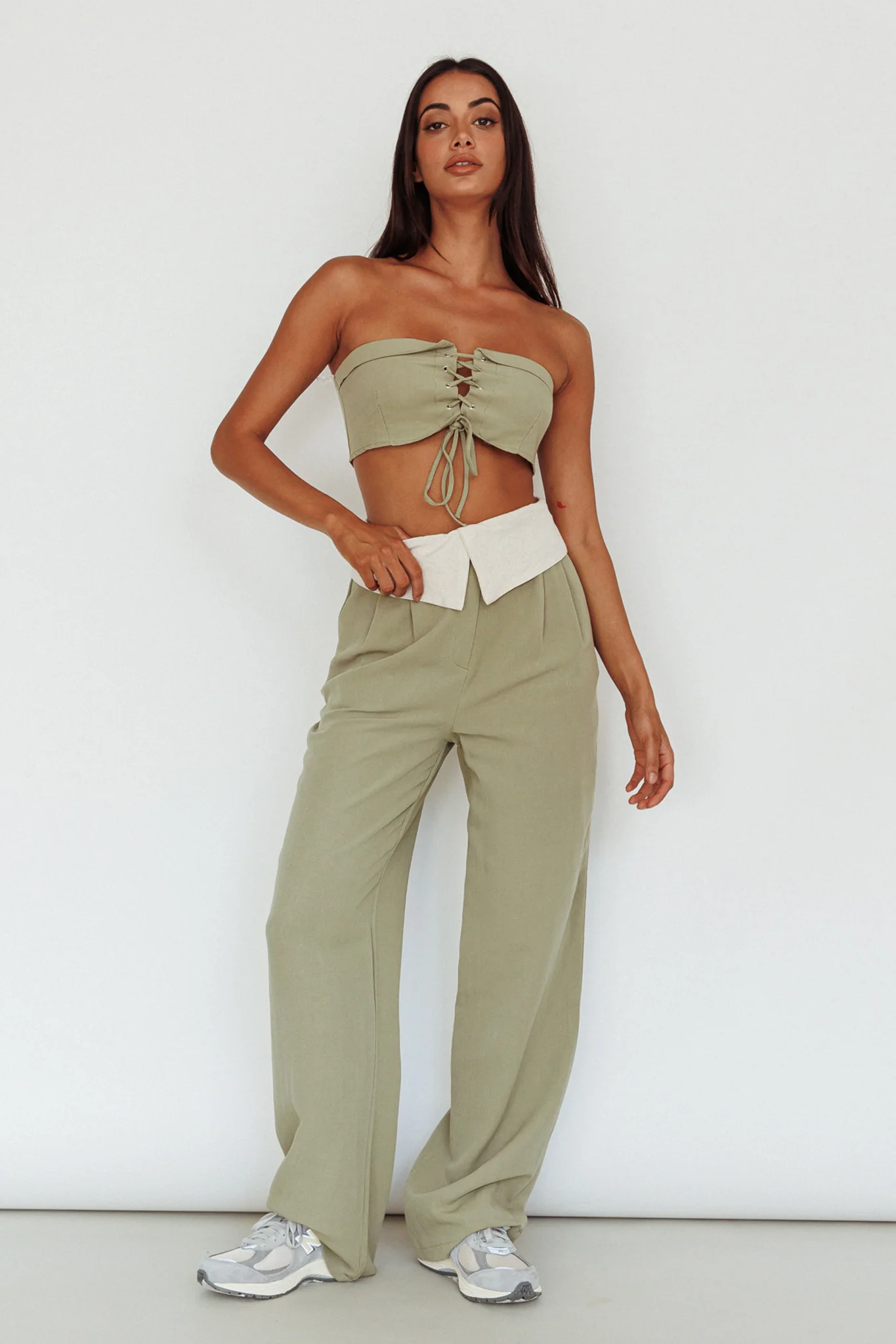 East Village Foldover Pants Sage - Sonourner