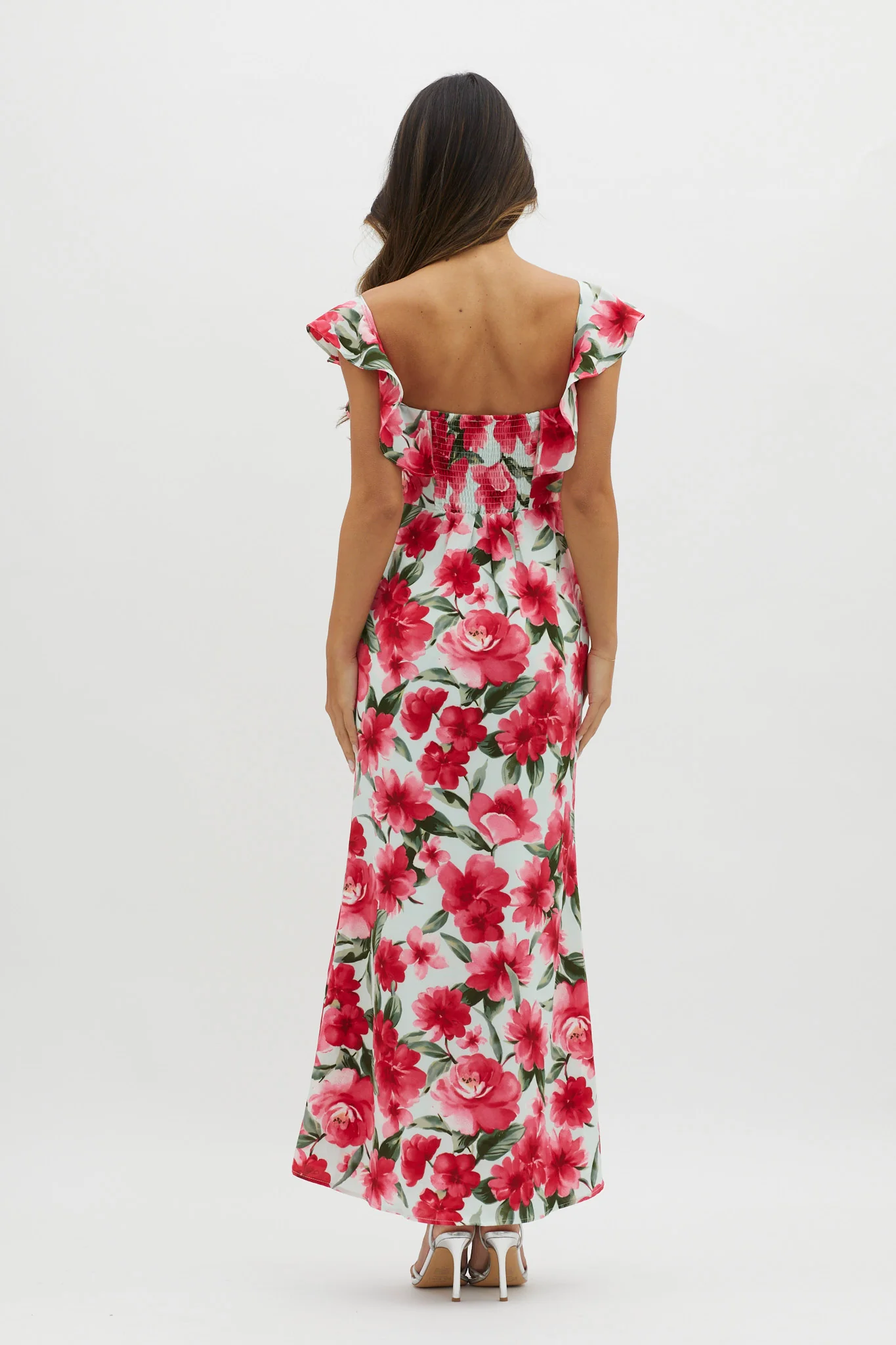New Era Off Shoulder Maxi Dress Floral Red - Sonourner
